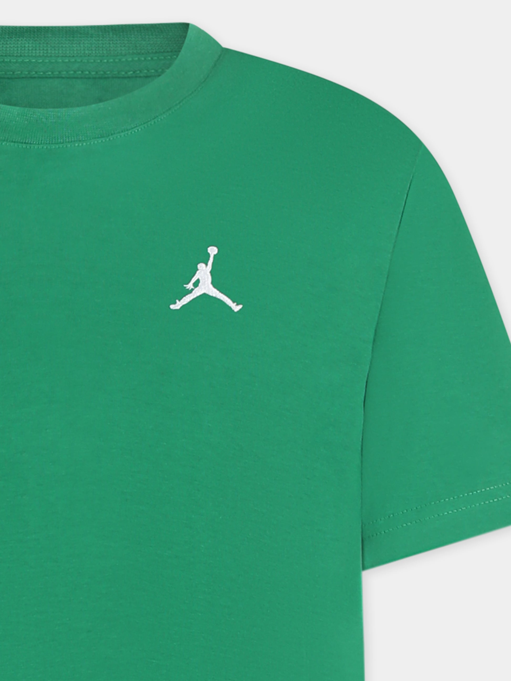 T-shirt verde per bambino con logo,Jordan,95D266 E1P