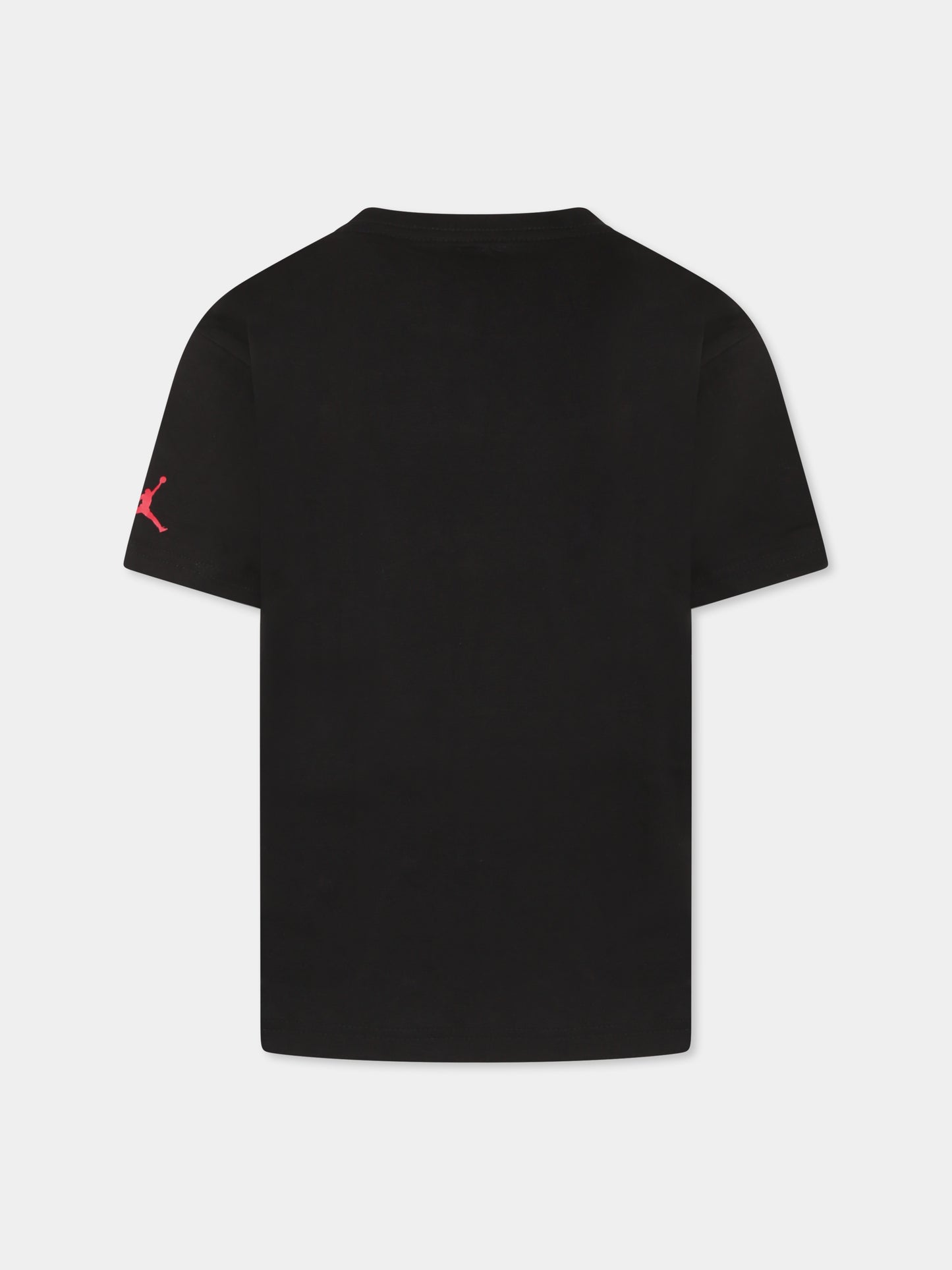 T-shirt nera per bambino con sneaker,Jordan,95C899 K25
