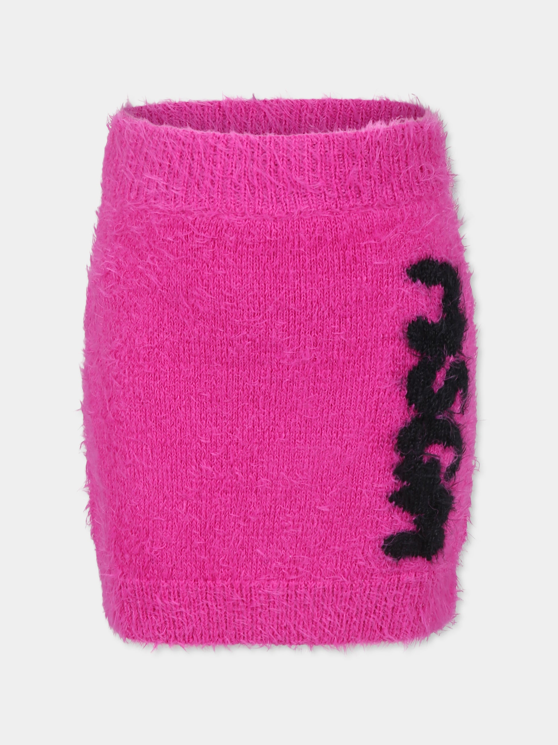 Gonna fucsia per bambina con logo,Msgm Kids,F3MSJGSK102 044