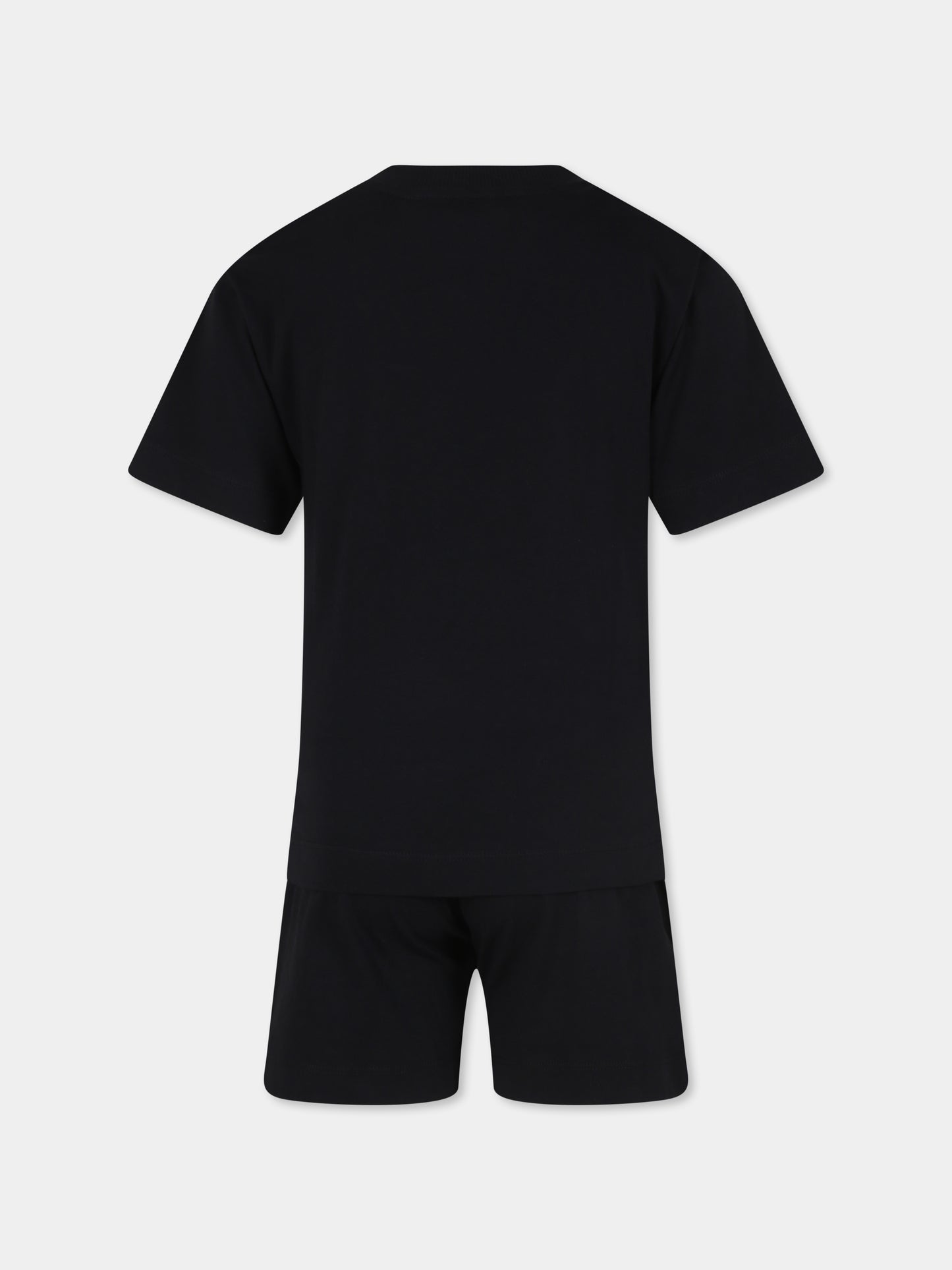 Completo nero per bambino con Teddy Bear e tavola da surf,Moschino Kids,HUG00L LAA23 60100