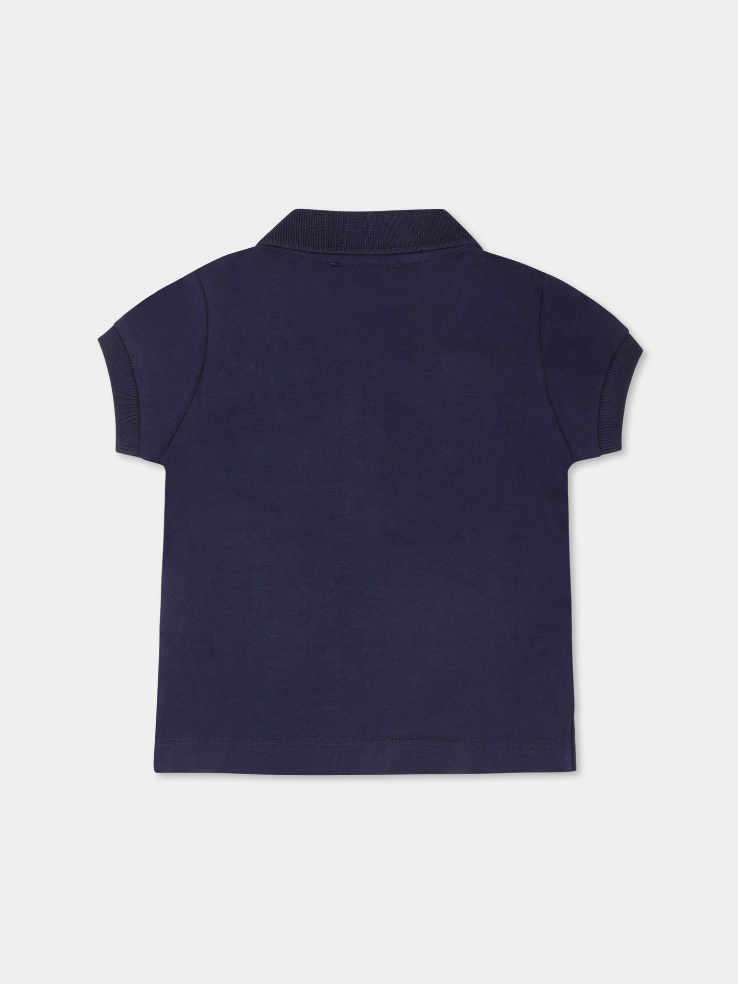 Polo blu per neonato con Teddy Bear,Moschino Kids,M7M01P LFA01 40016