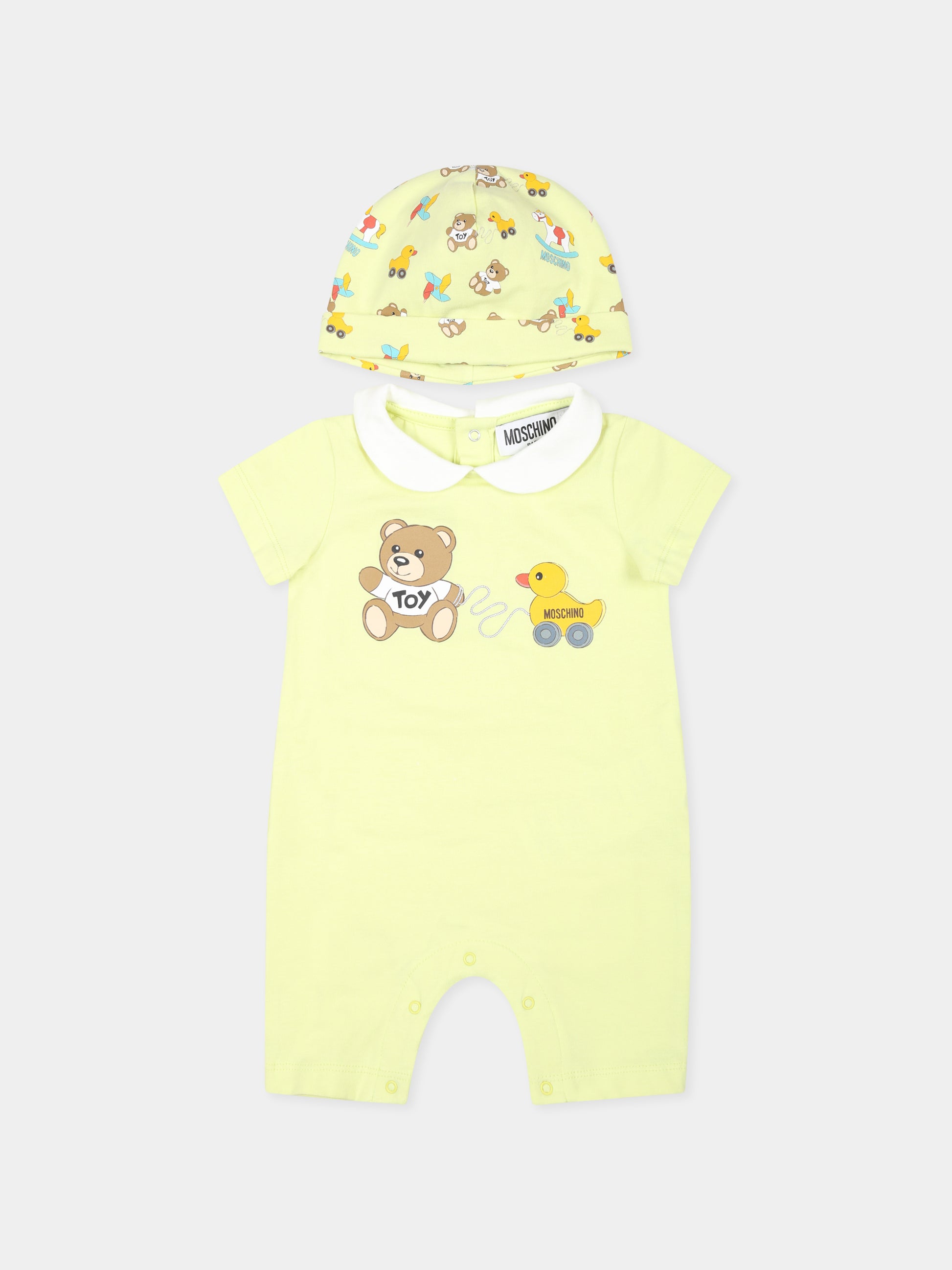 Set pagliaccetto giallo per neonati con Teddy Bear,Moschino Kids,MMY056 LBA00 30045