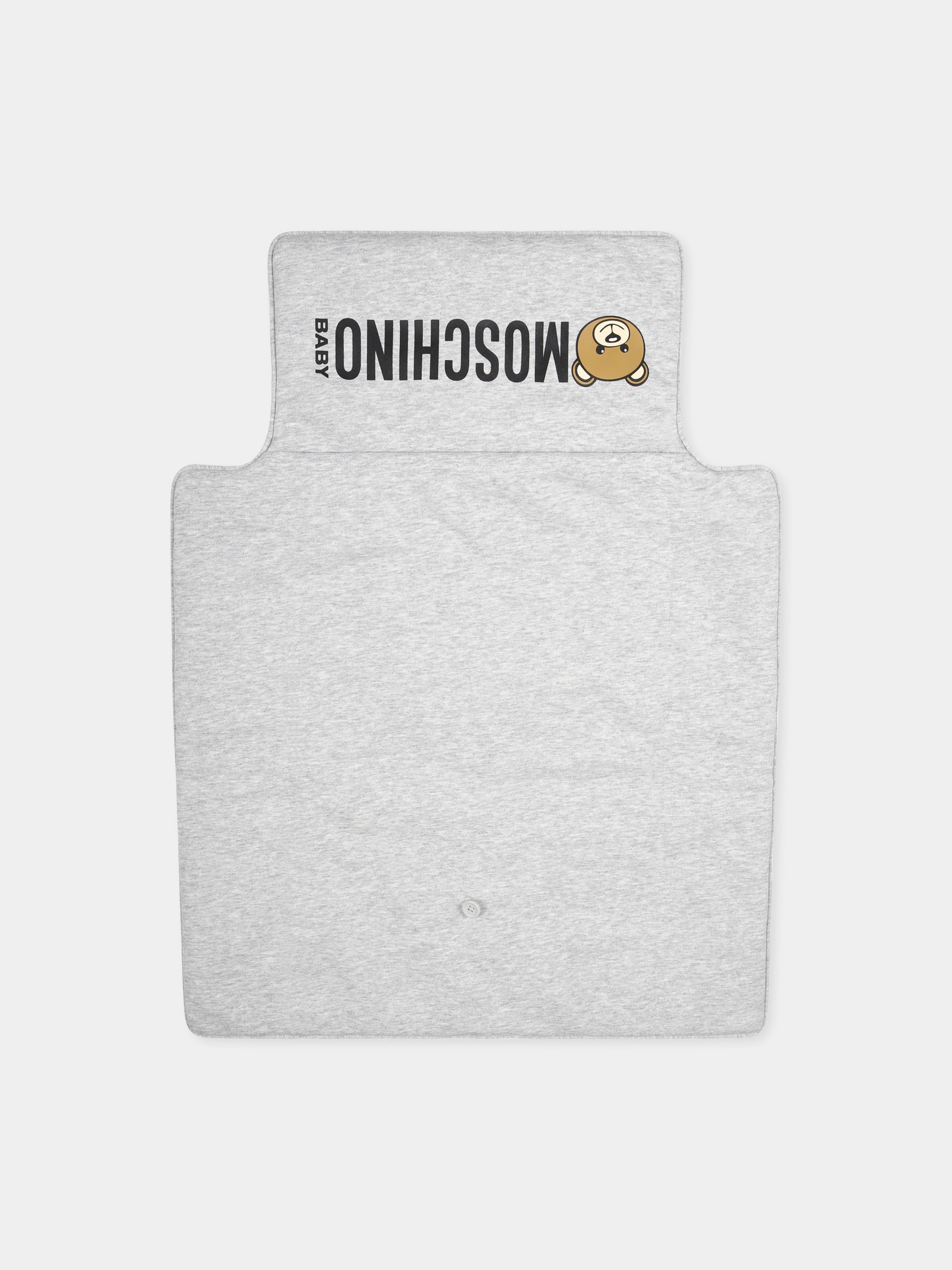 Borsa mamma grigia per neonati con Teddy Bear,Moschino Kids,MOX03P LCA26 60926