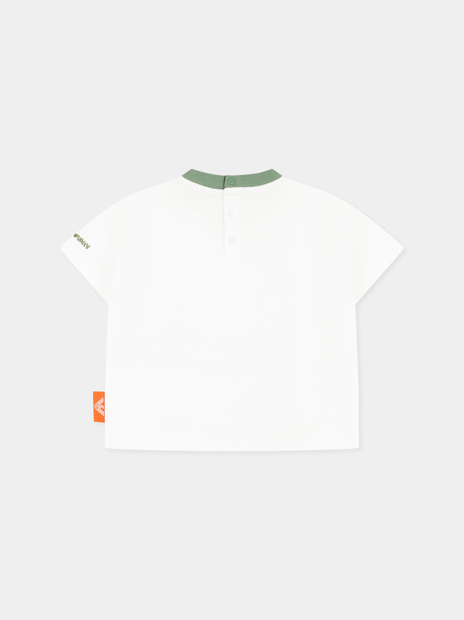 T-shirt bianca per neonato con Manga Bear,Emporio Armani,EB000284 AF14768 U0003