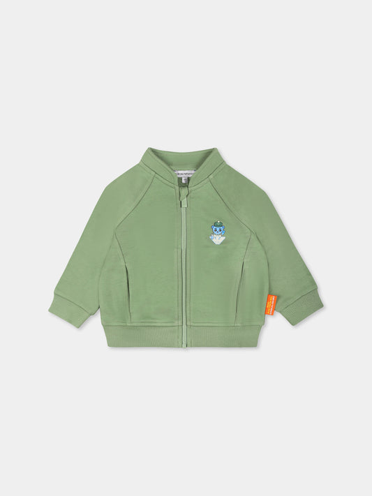 Felpa verde per neonato con Manga Bear,Emporio Armani,EB000276 AF13552 U7201