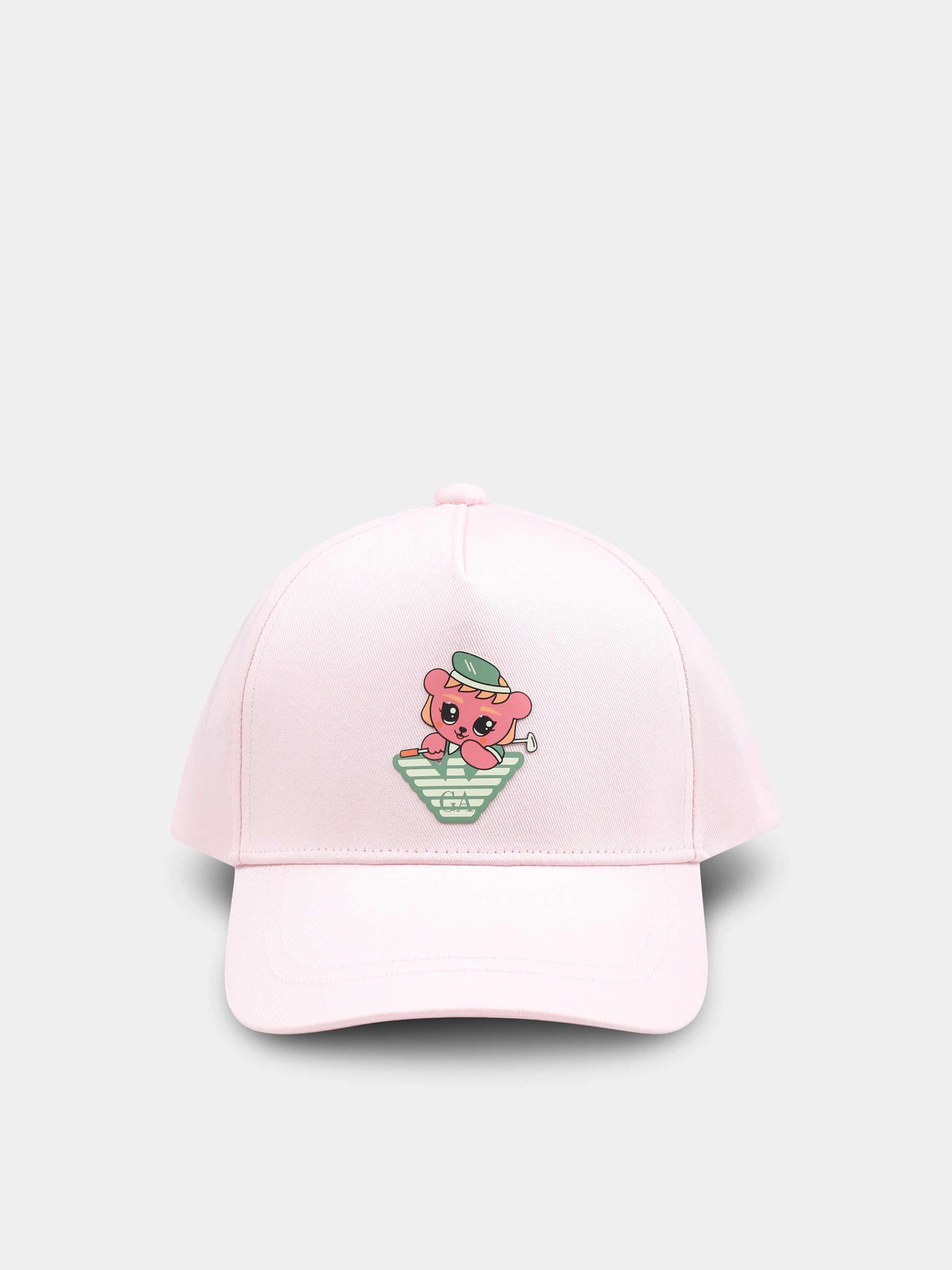 Cappello rosa per bambina con Manga Bear,Emporio Armani,EB000342 AF14016 U4271