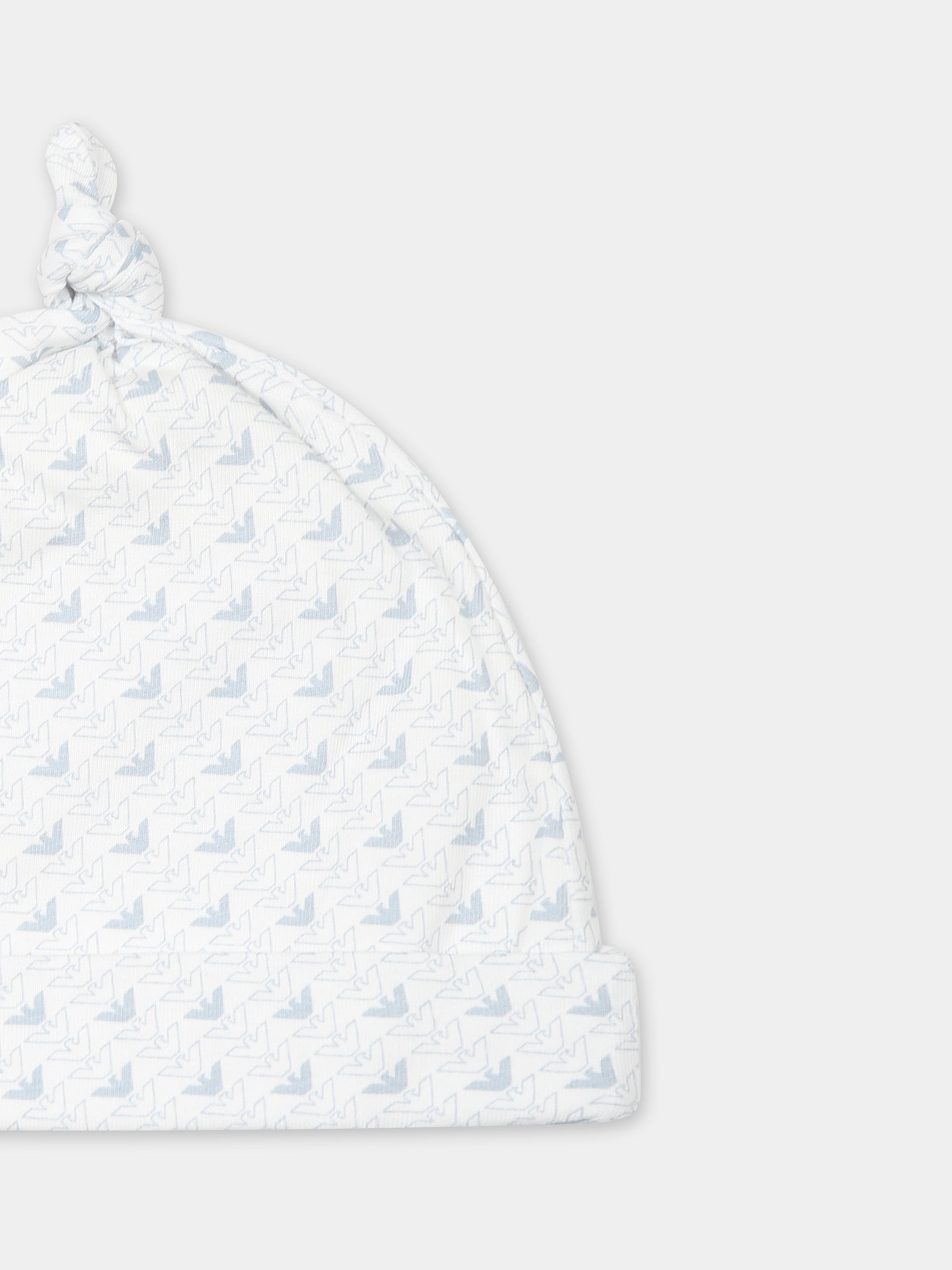 Cappello bianco per neonato con logo,Emporio Armani,EY000005 AF10913 FB054