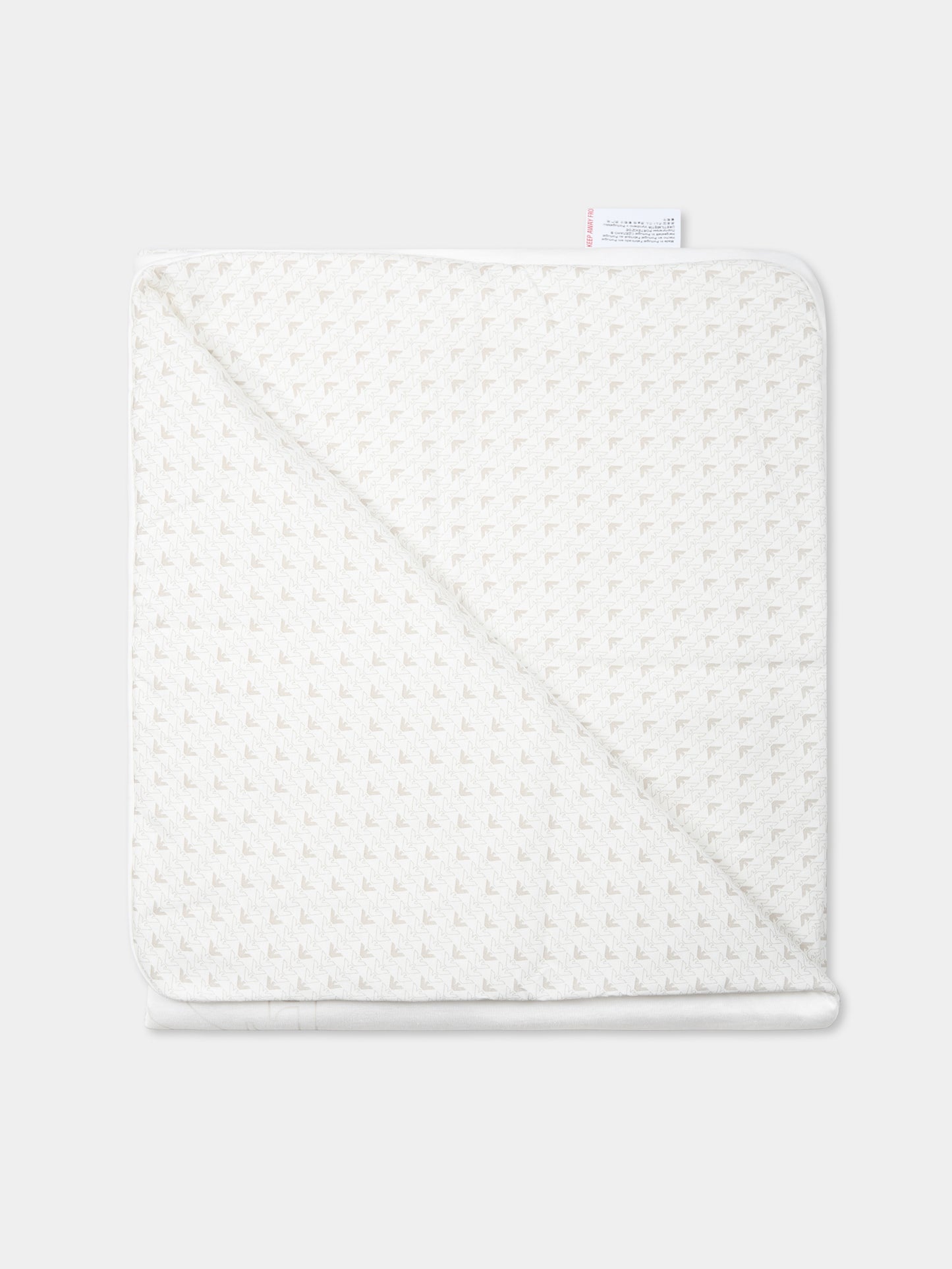 Couverture blanc pour bébé garçon avec logo beige