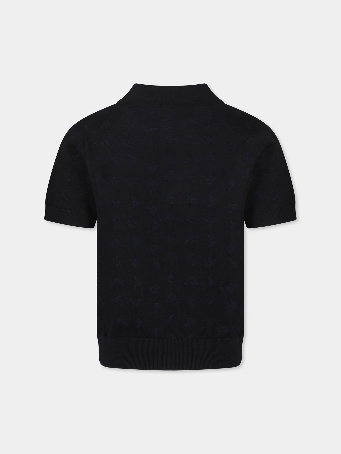 Polo blu per bambino con aquilotto all over,Emporio Armani,EB000287 AF13935 UB118