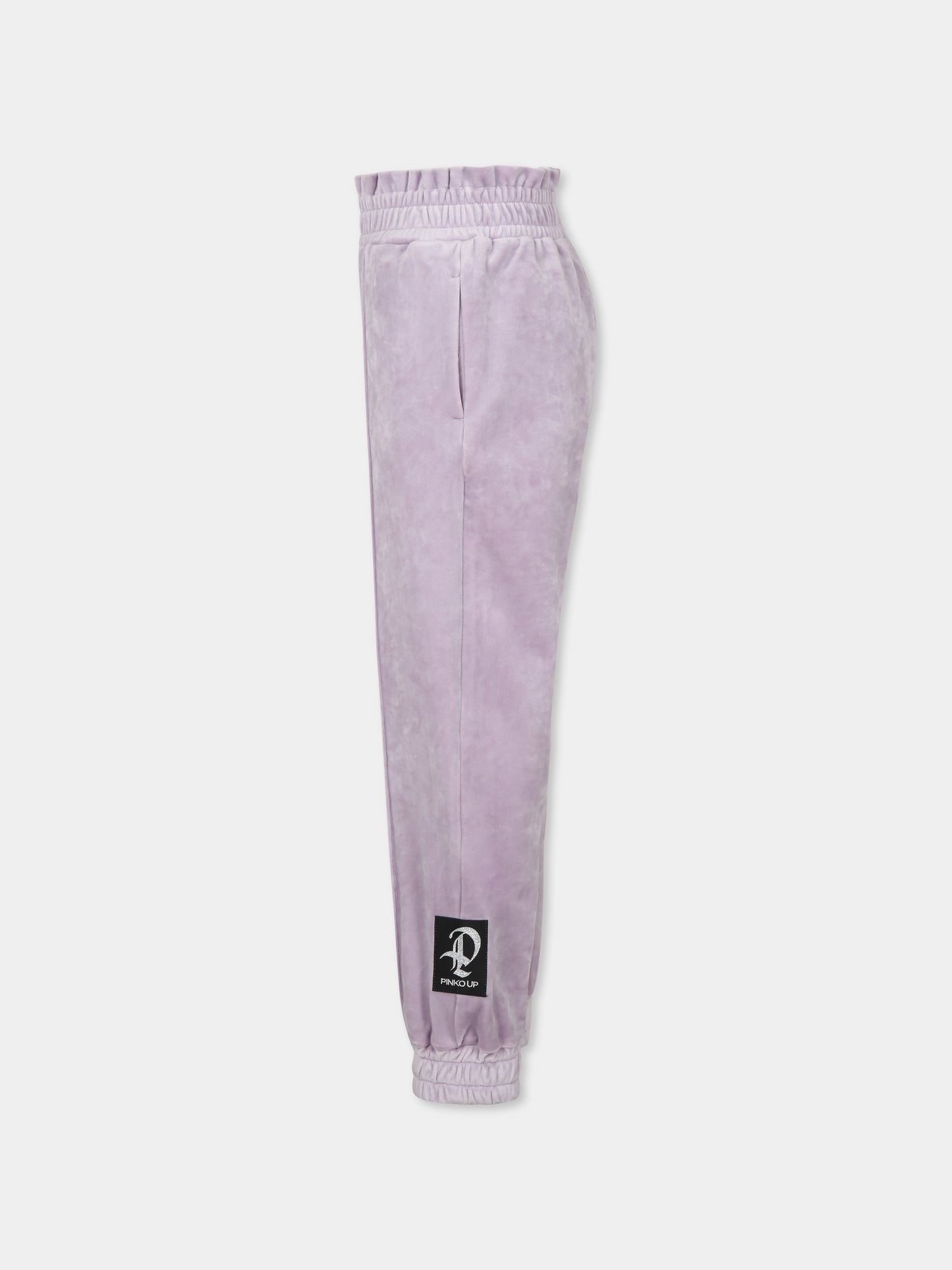 Pantaloni lilla per bambina con logo,Pinko,031895 071