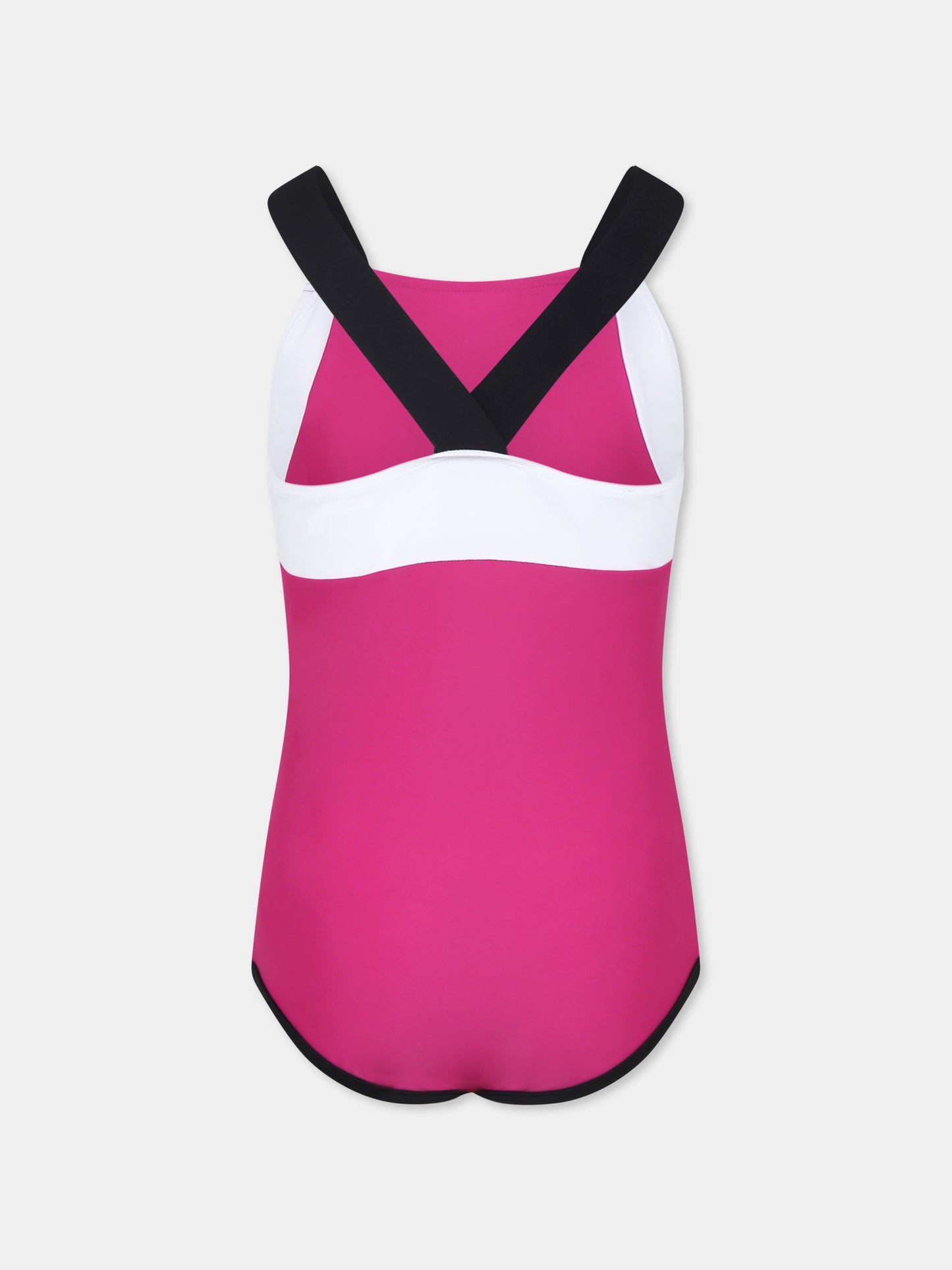 Maillot de bain fuchsia pour fille avec logo