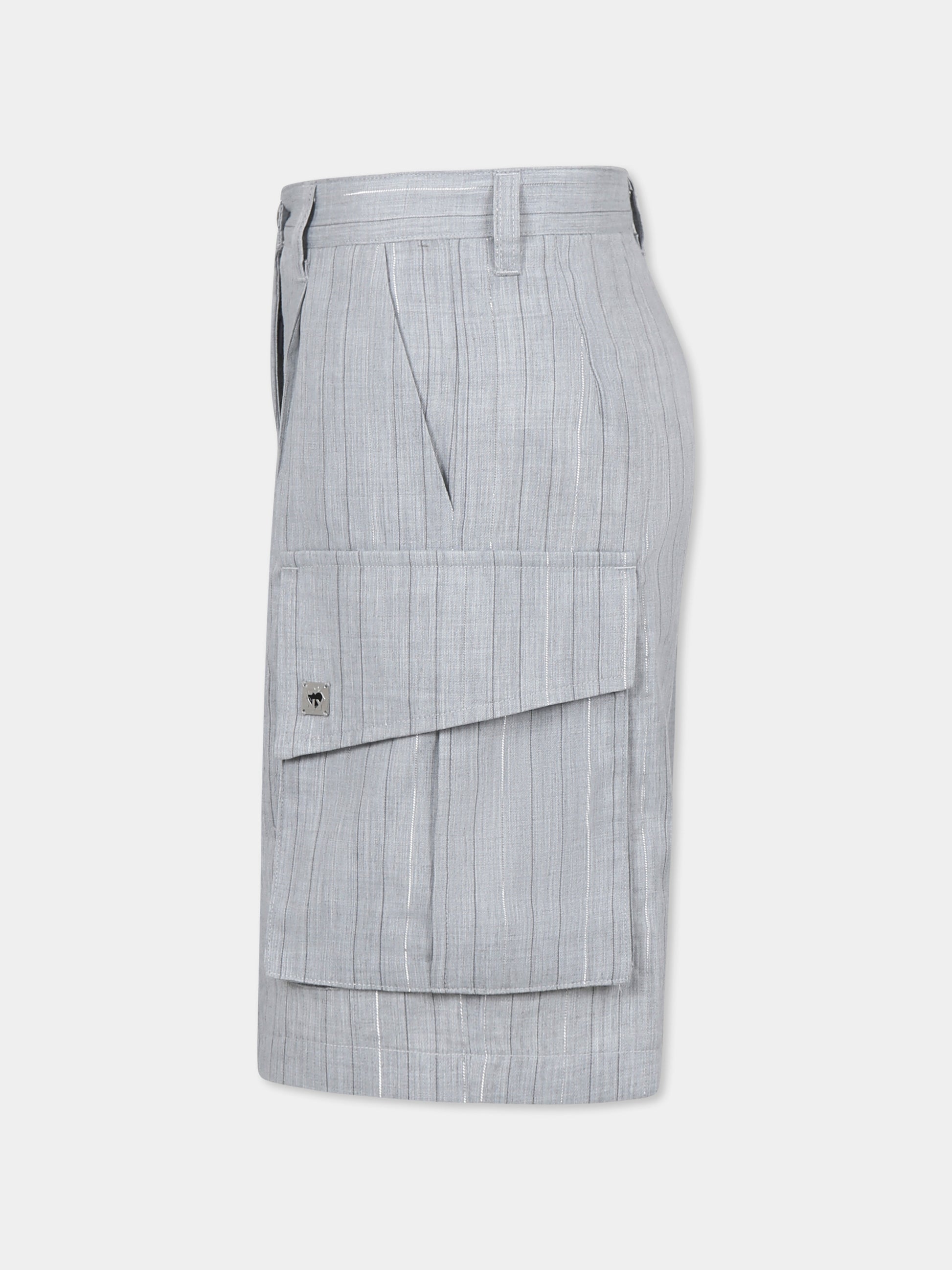 Shorts grigi per bambina con logo,Dkny,D62274 A10