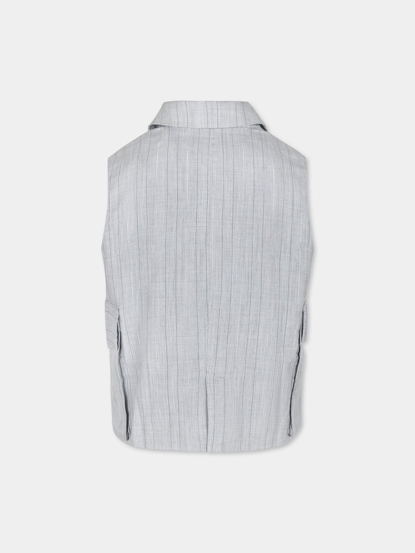 Gilet grigio per bambina con logo,Dkny,D62278 A10