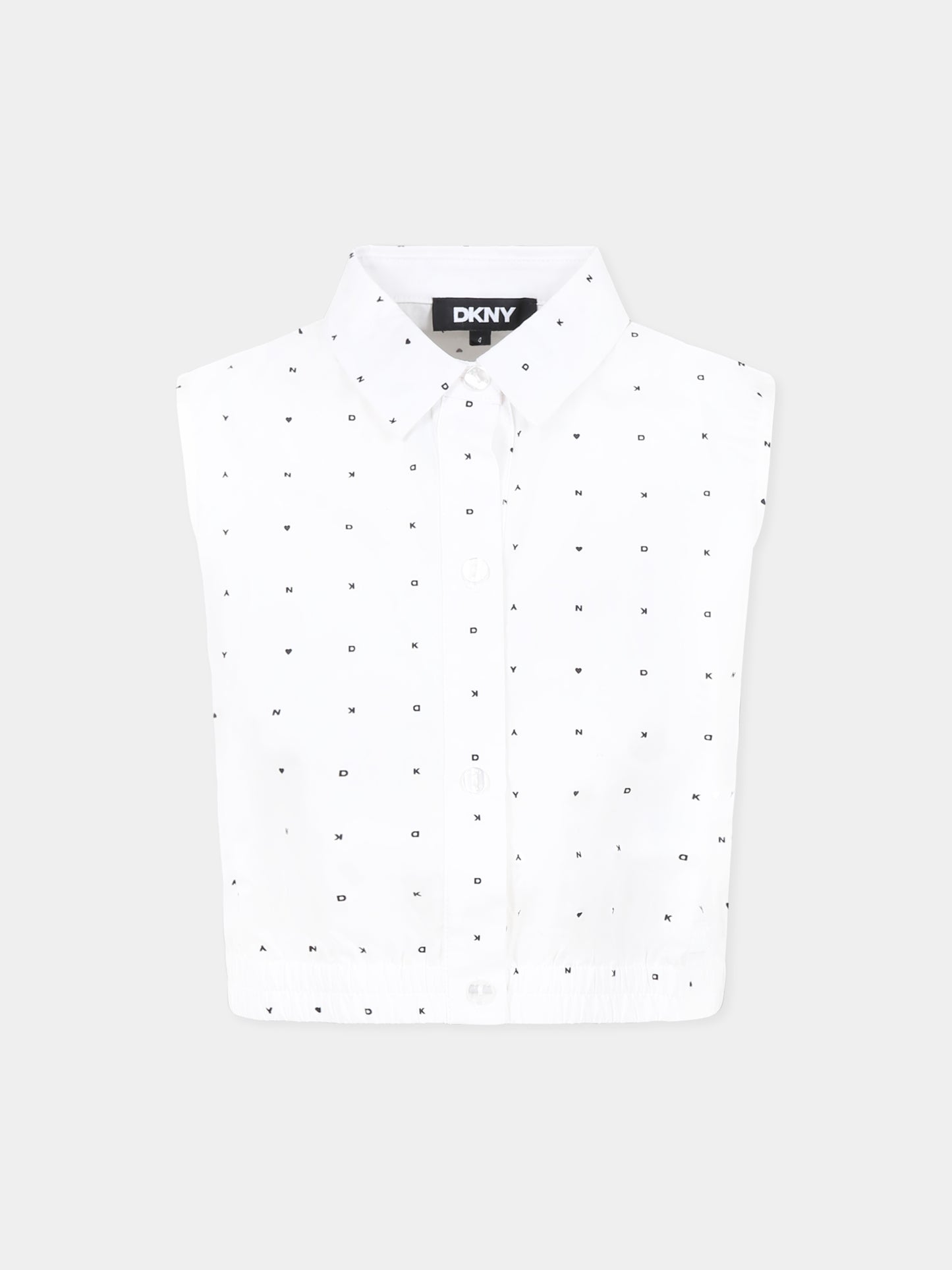 Top blanc pour fille avec logo