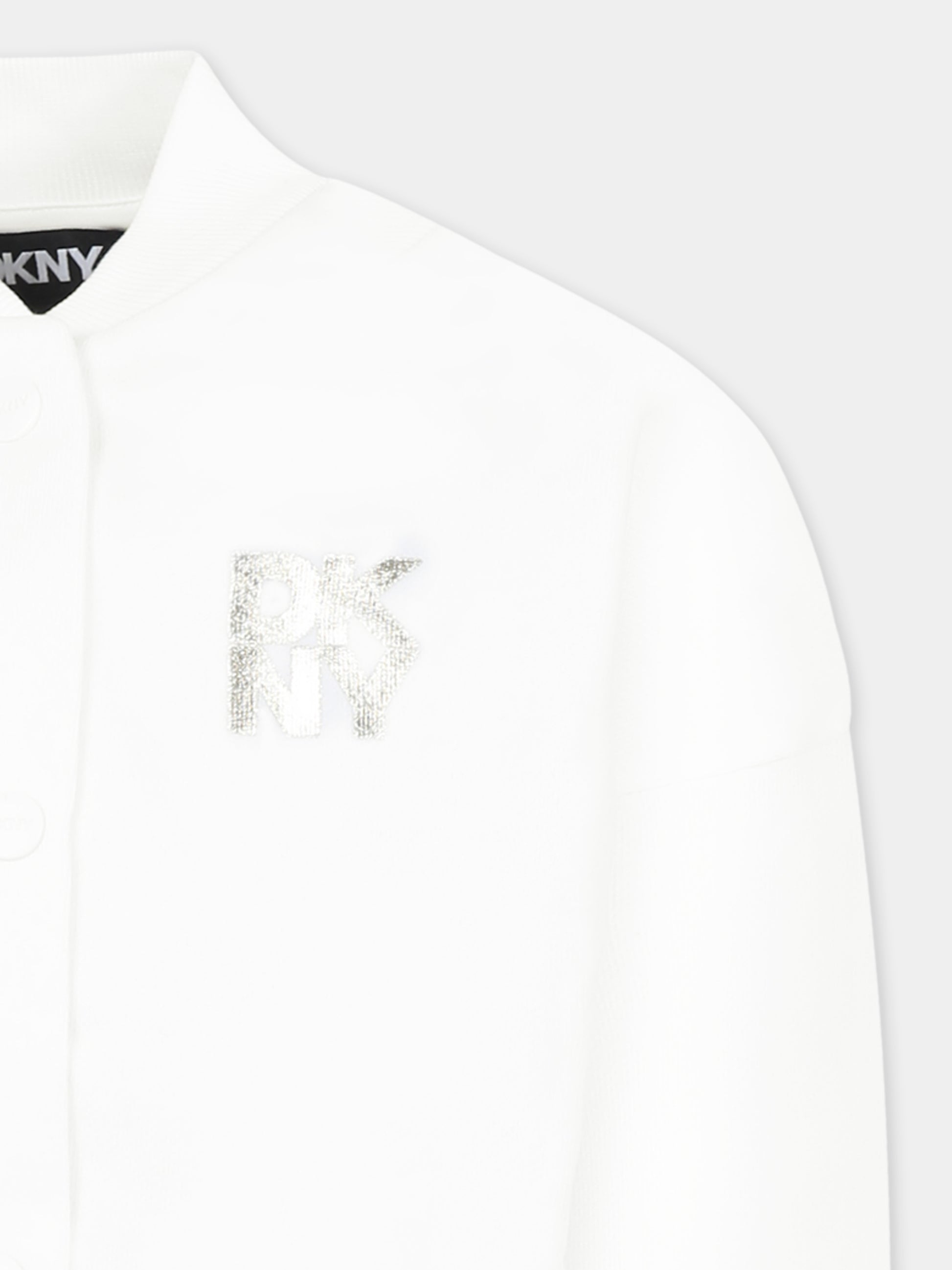 Felpa nera per bambina con logo,Dkny,D62284 117