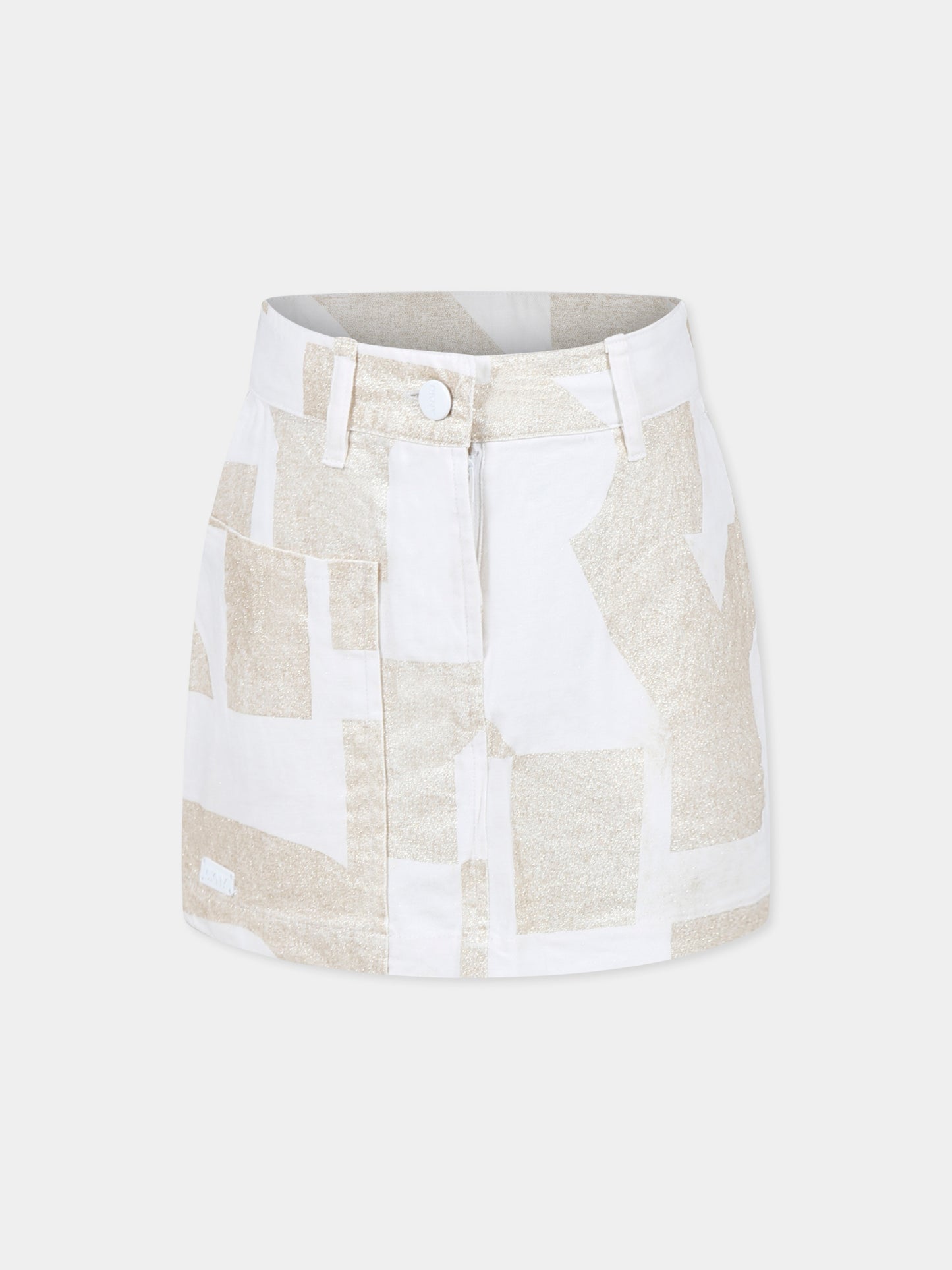 Gonna bianca per bambina con logo,Dkny,D62264 560