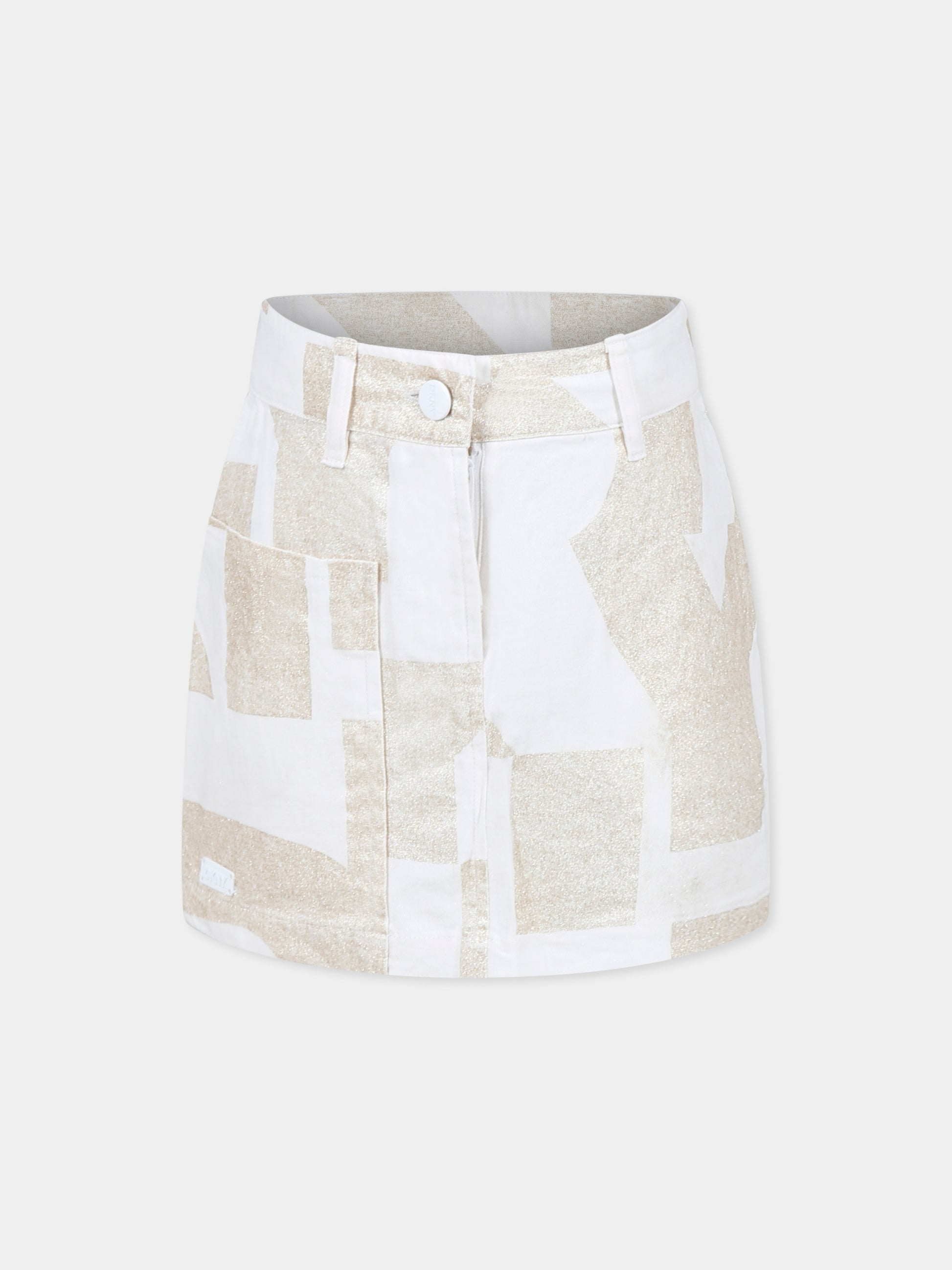 Gonna bianca per bambina con logo,Dkny,D62264 560