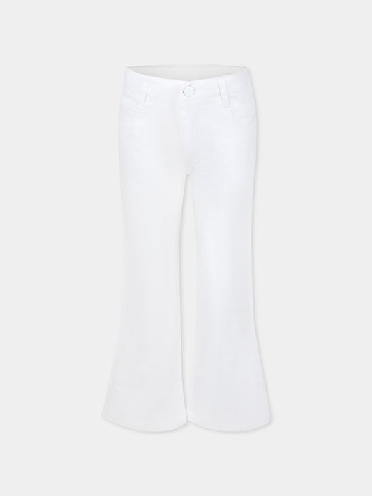 Pantaloni bianchi per bambina con logo,Dkny,D62336 10P