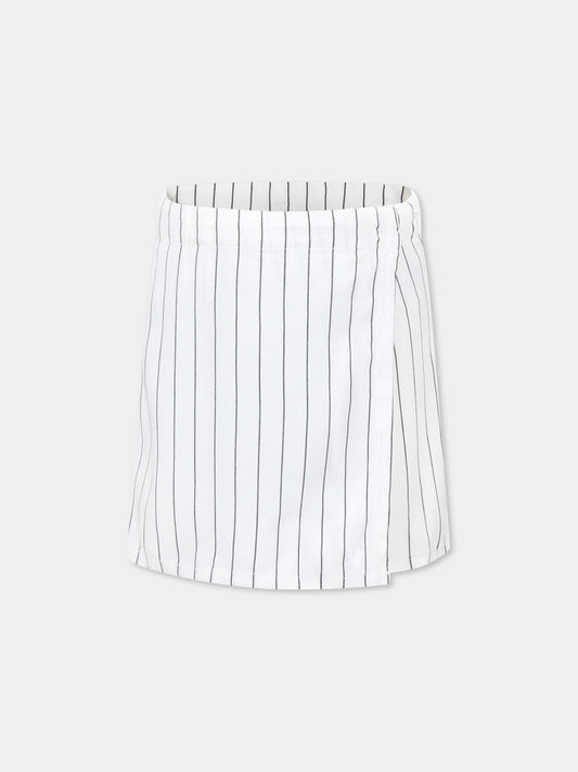 Short blanc pour fille avec logo