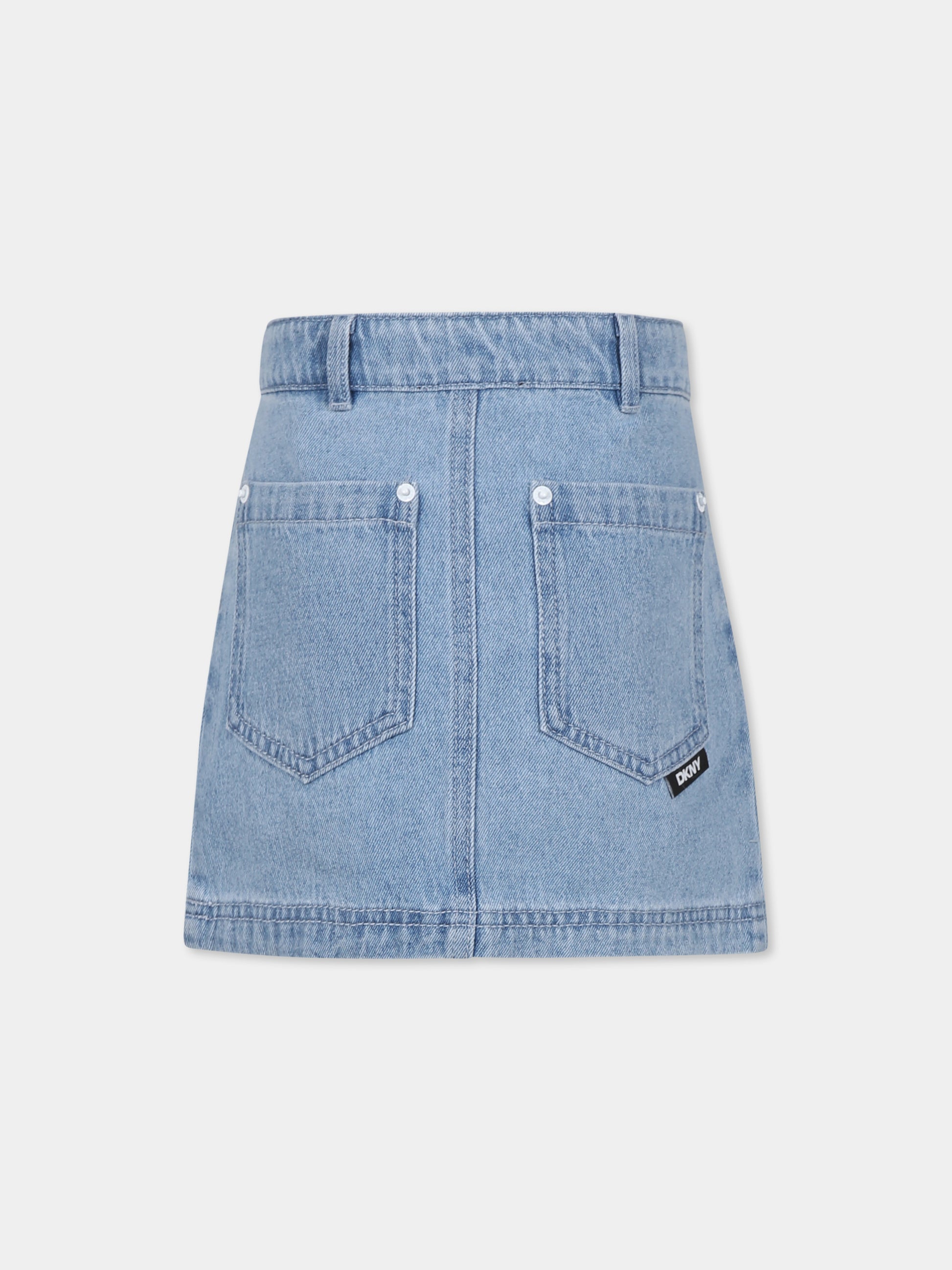 Gonna denim per bambina con paillettes,Dkny,D62259 Z04