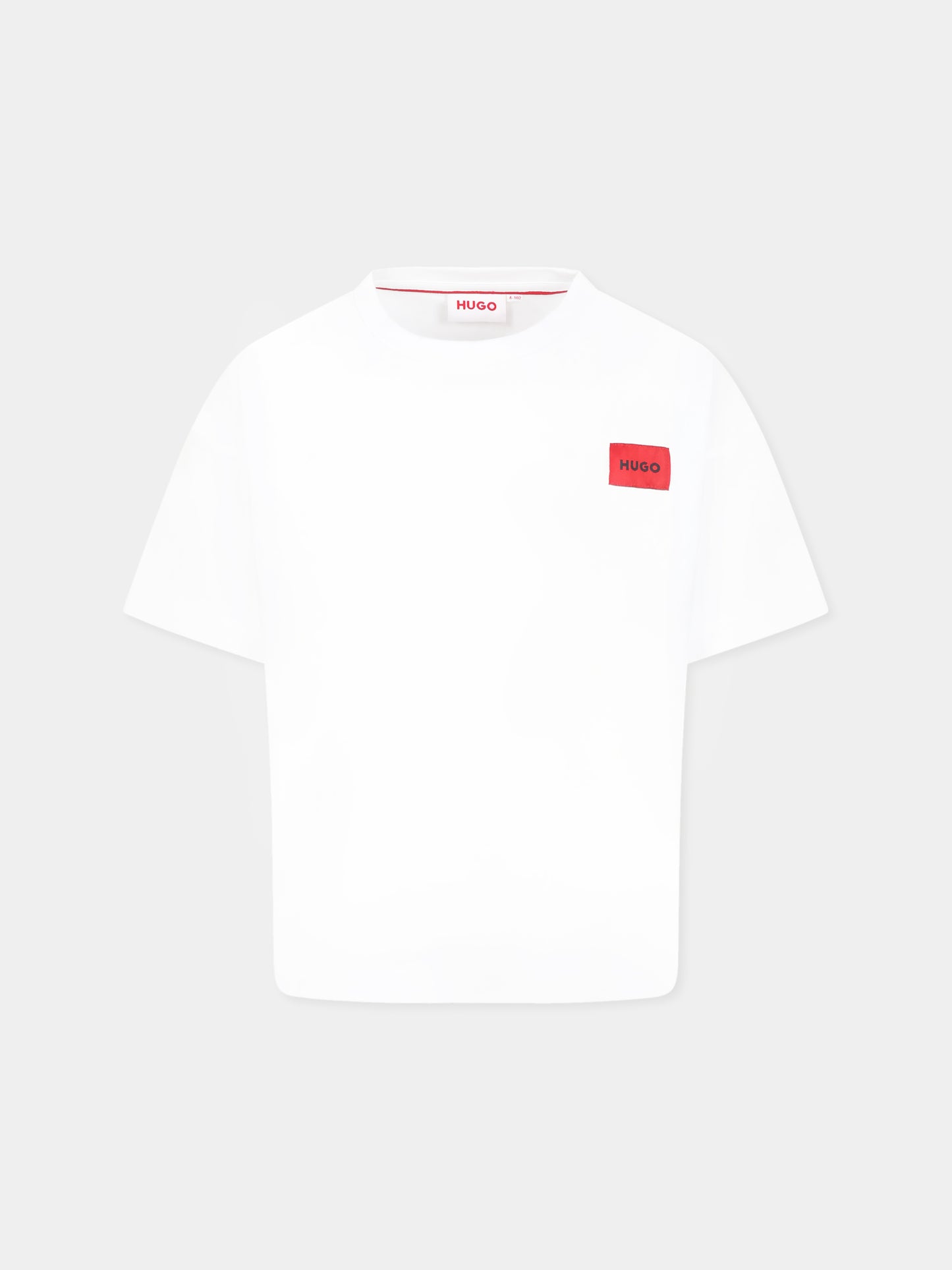T-shirt blanc pour garçon avec logo