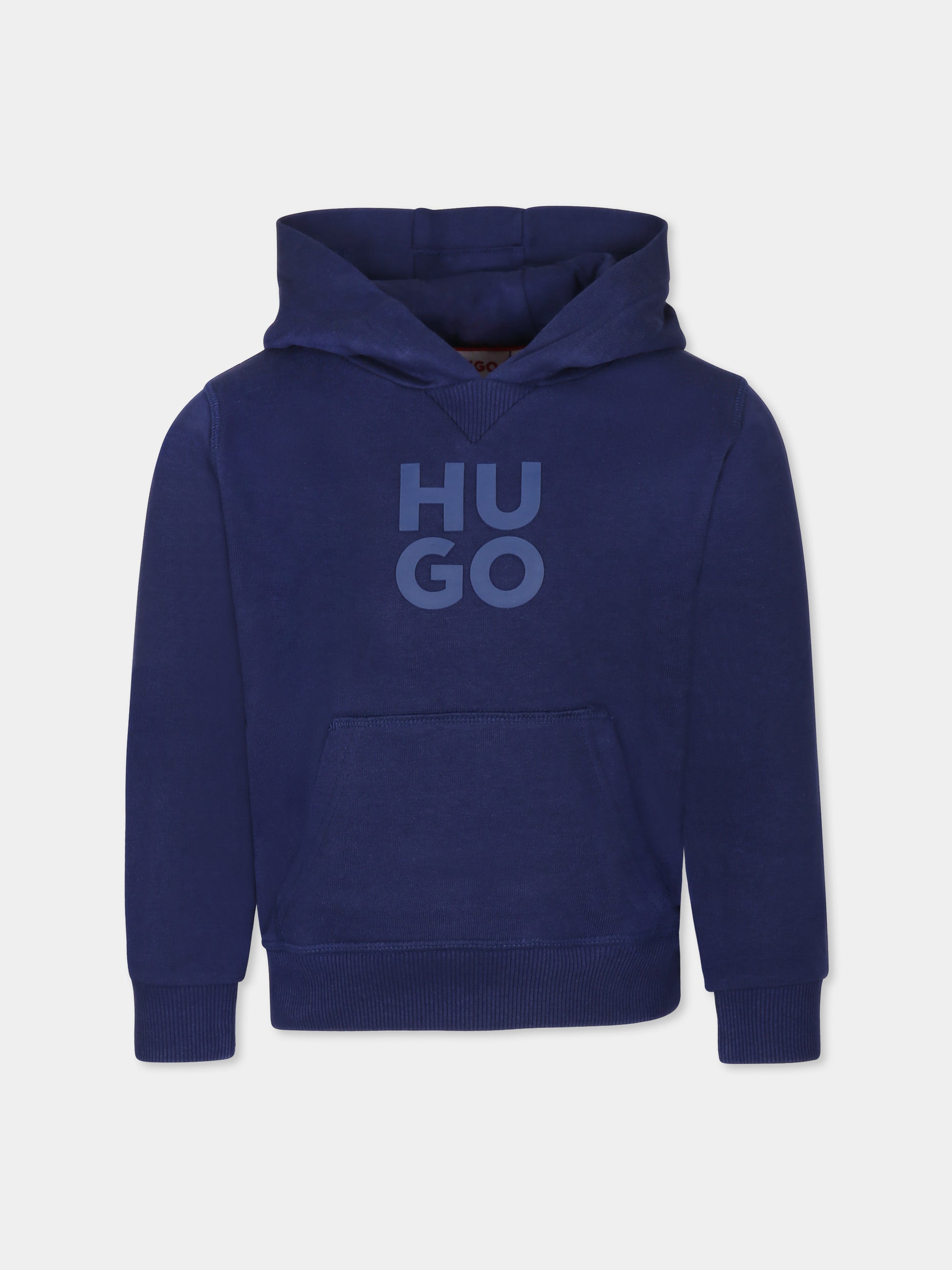 Felpa blu per bambino con logo,Hugo,G00349 84N