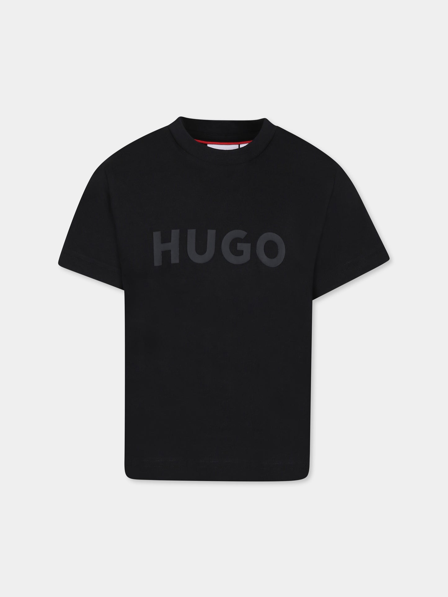 T-shirt noir pour garçon avec logo