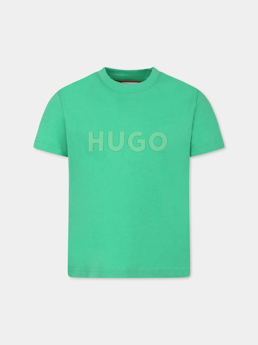 T-shirt vert pour garçon avec logo