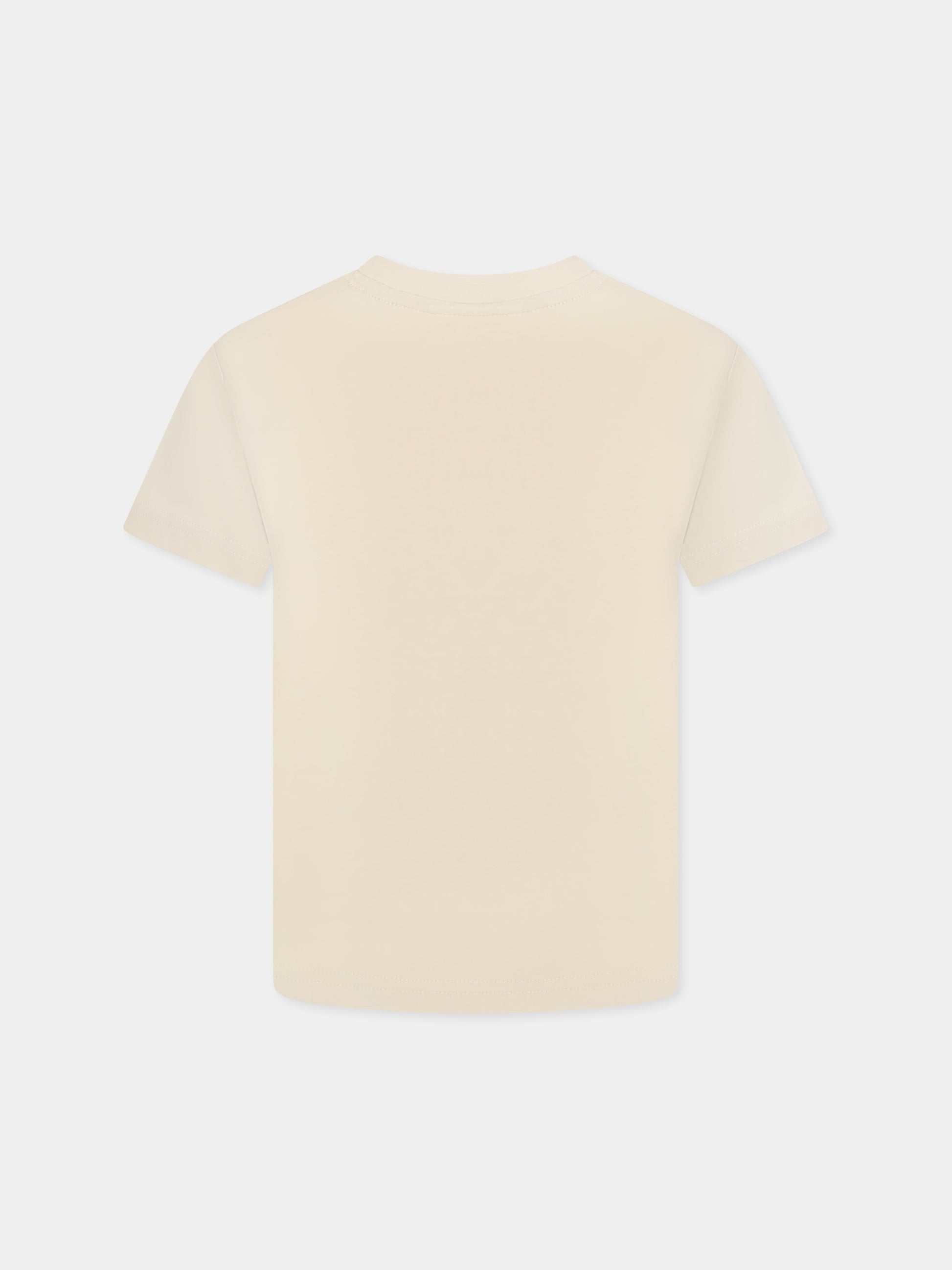 T-shirt beige per bambino con logo,Hugo,G00334 255