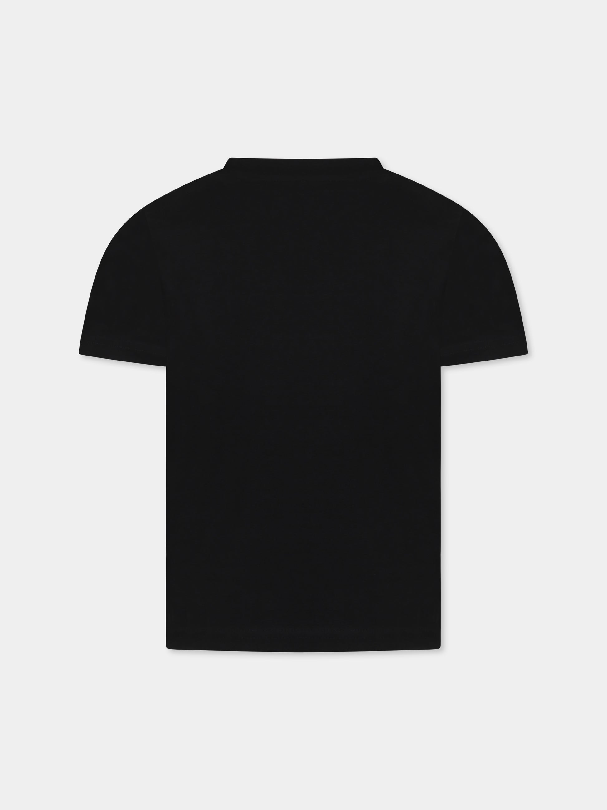 T-shirt nera per bambino con logo,Hugo,G00334 09B