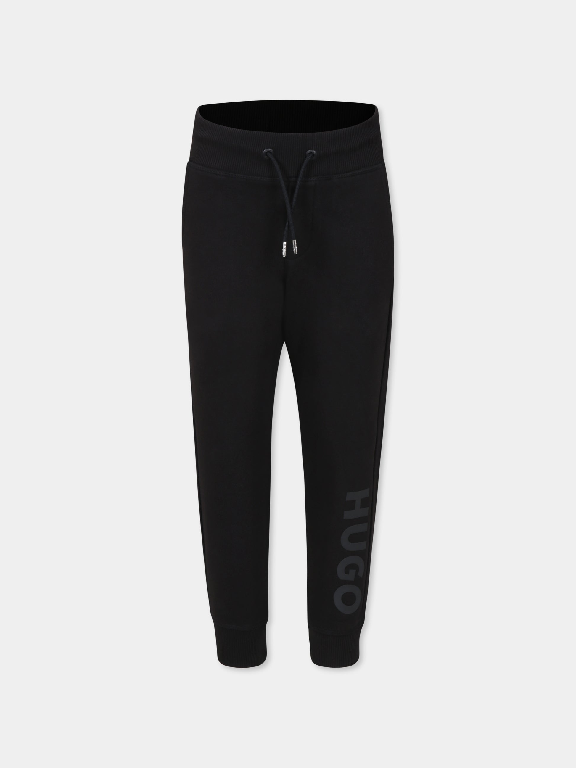 Pantaloni neri per bambino con logo,Hugo,G00362 09B