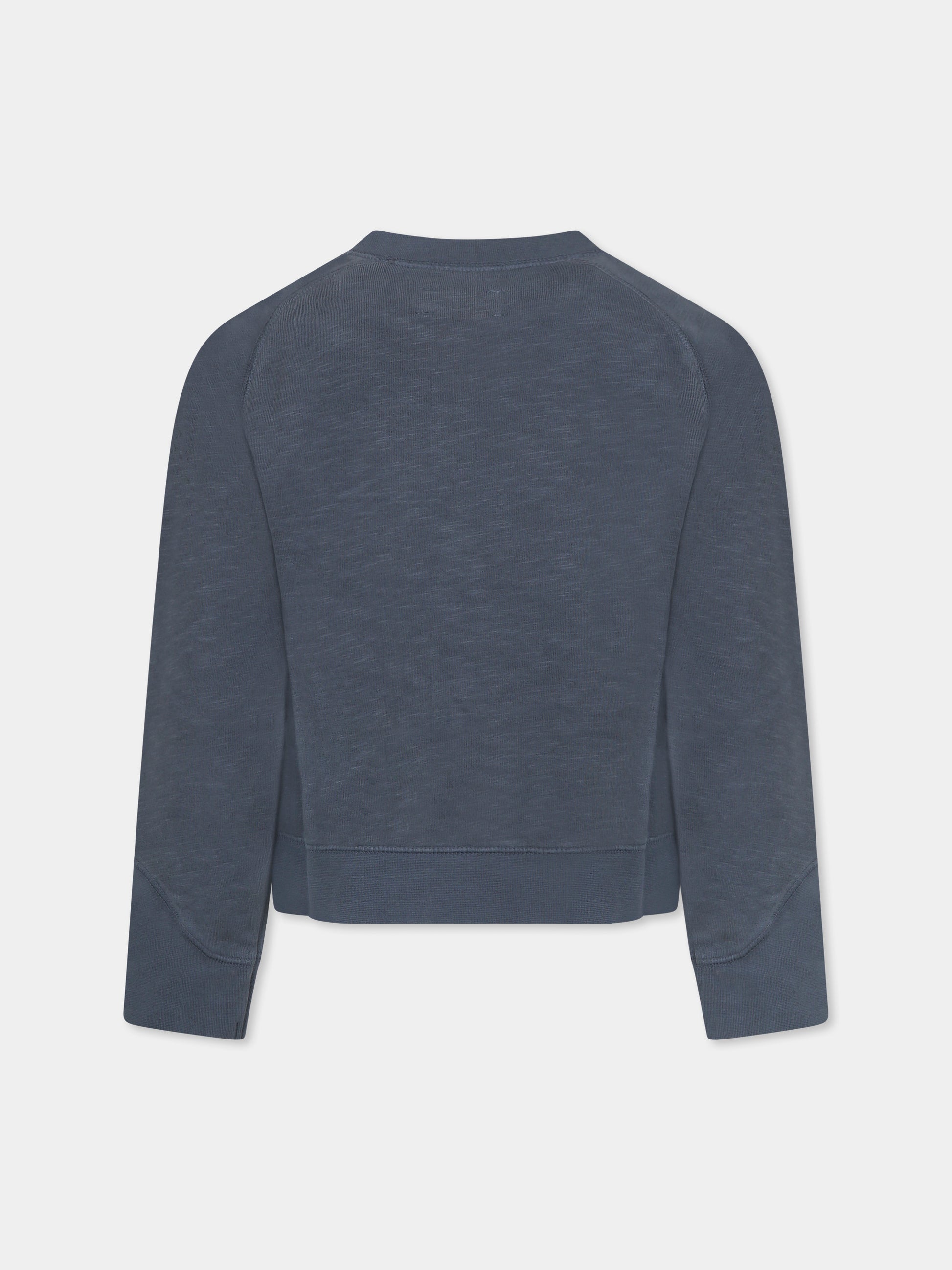 Felpa grigia per bambina con scritta e strass,Zadig & Voltaire Kids,X60323 033