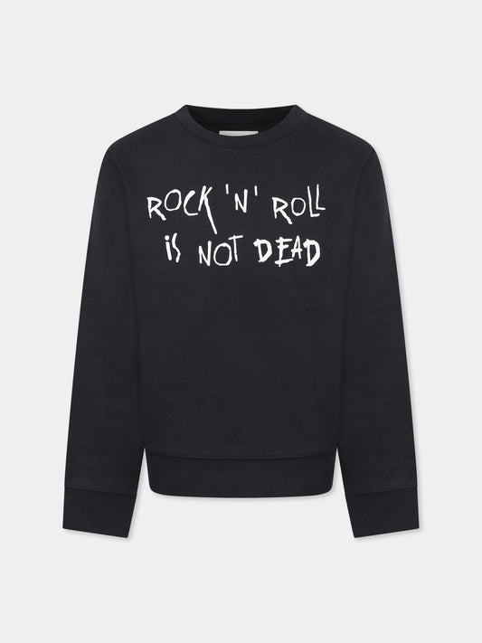 Felpa nera per bambini con scritta,Zadig & Voltaire Kids,X60364 09B