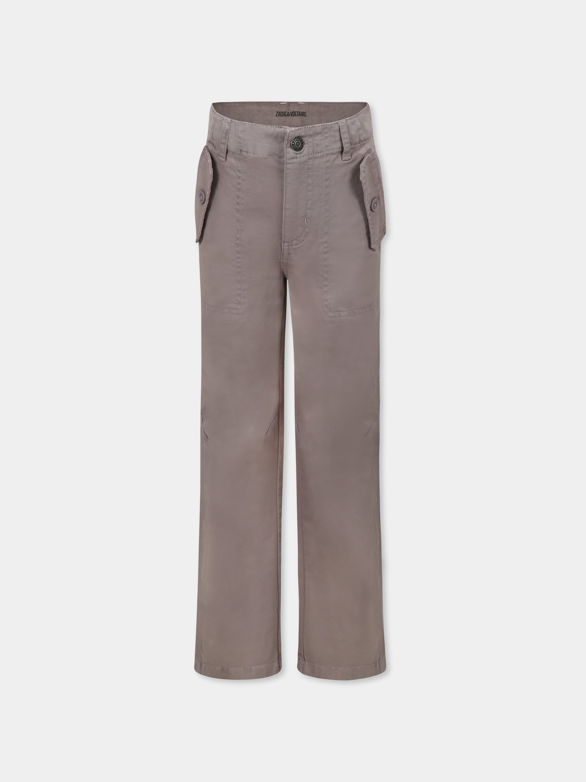 Pantaloni grigi per bambino con logo,Zadig & Voltaire Kids,X60391 079