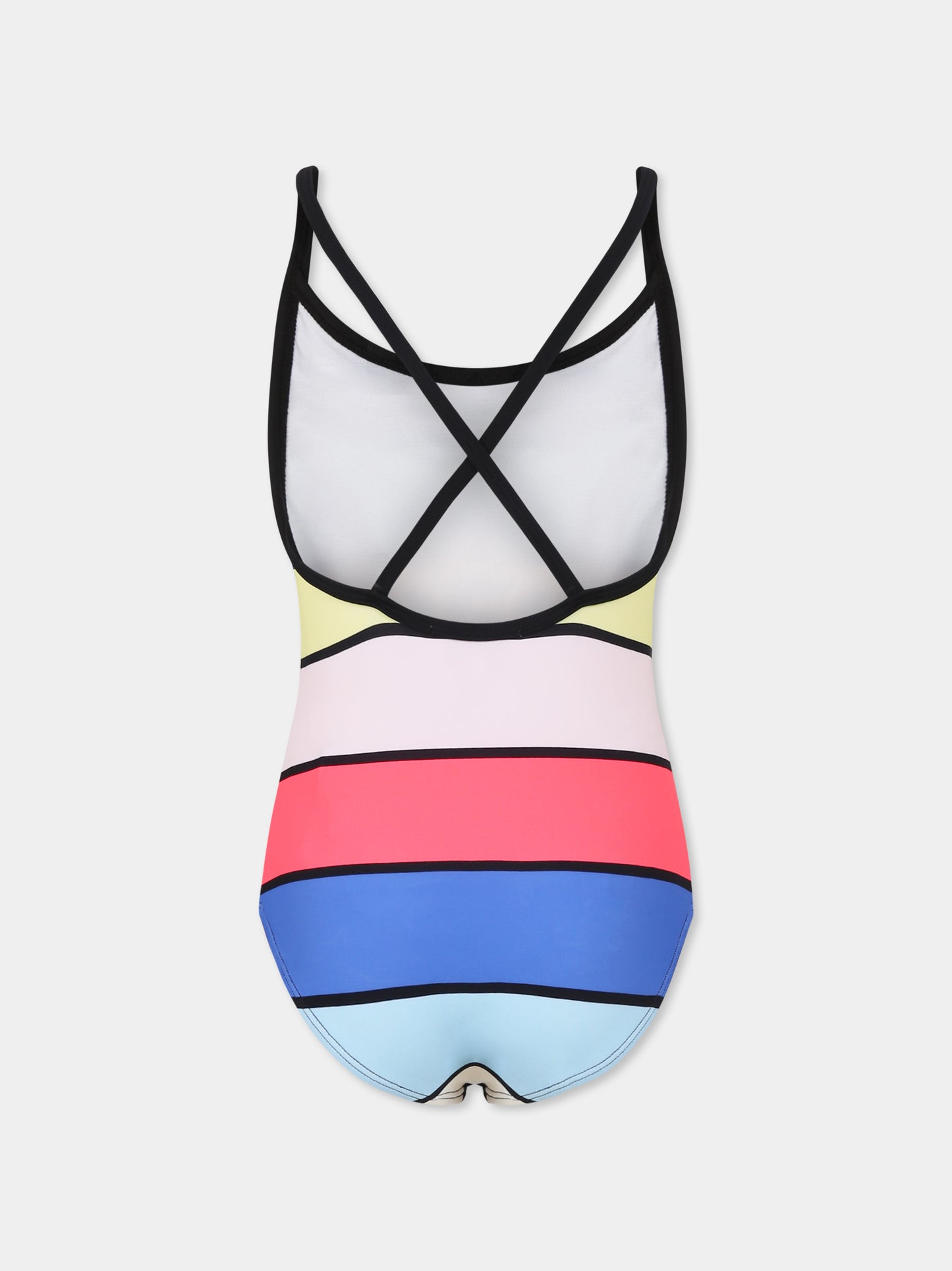 Maillot de bain multicolore pour fille avec logo