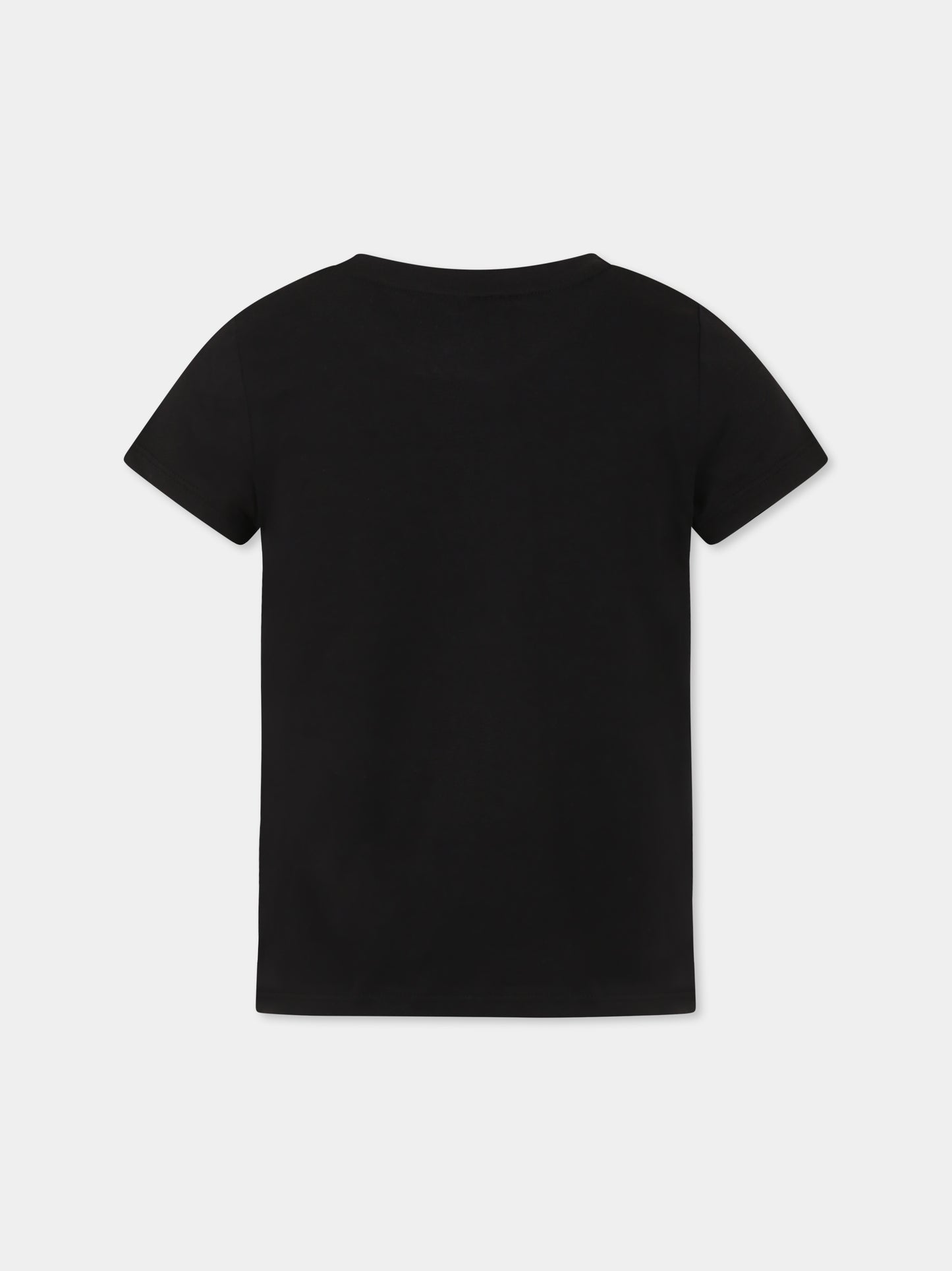 T-shirt nera per bambina con logo,Sonia Rykiel Paris,A00304 09B