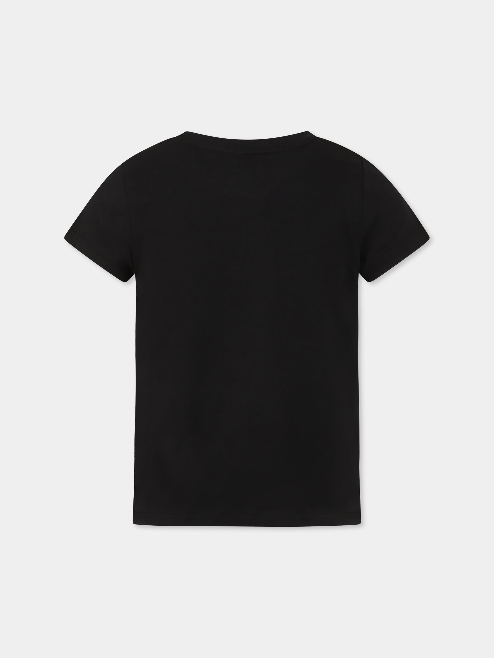 T-shirt nera per bambina con logo,Sonia Rykiel Paris,A00304 09B