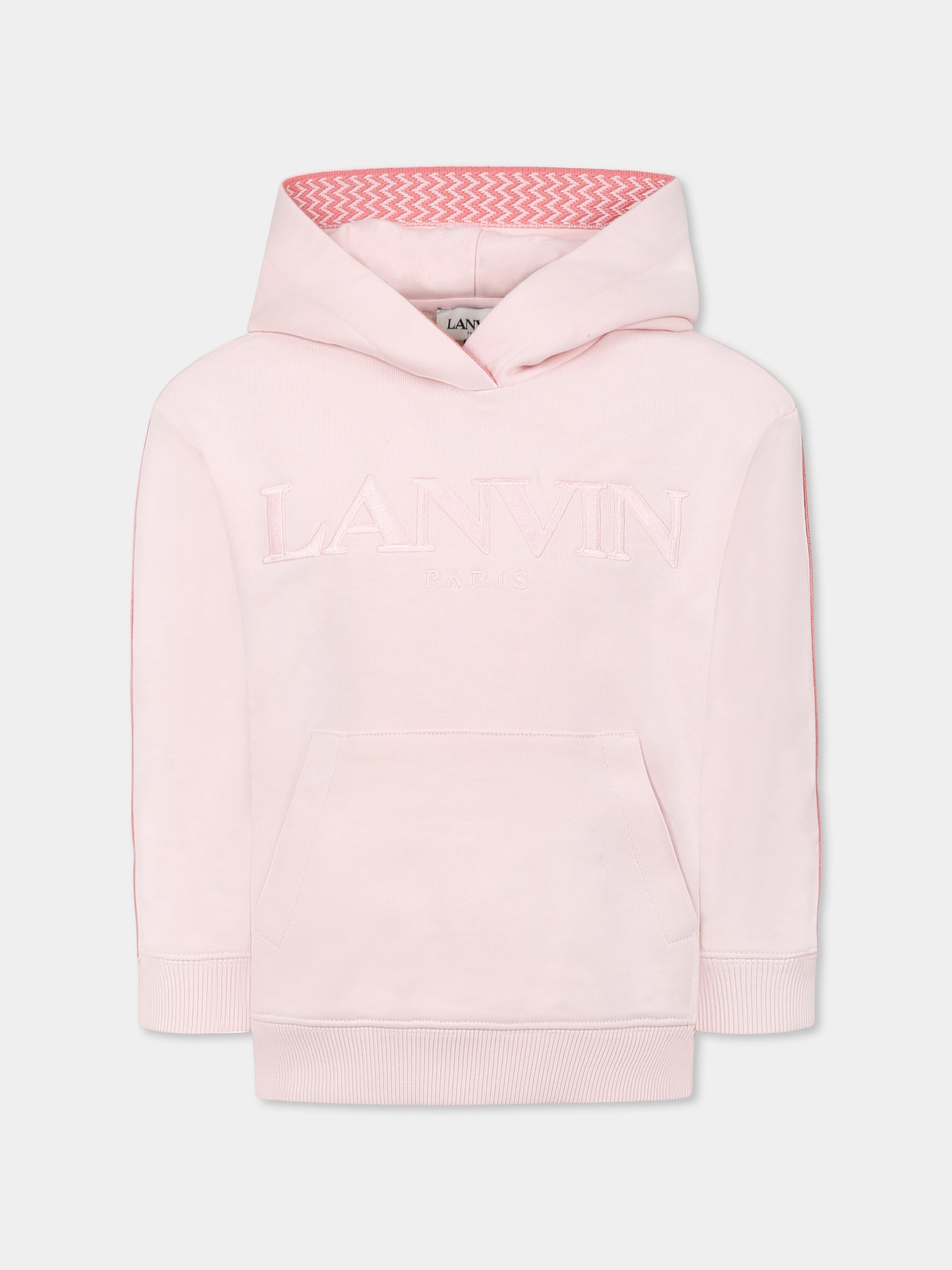 Sweat rose pour fille avec logo