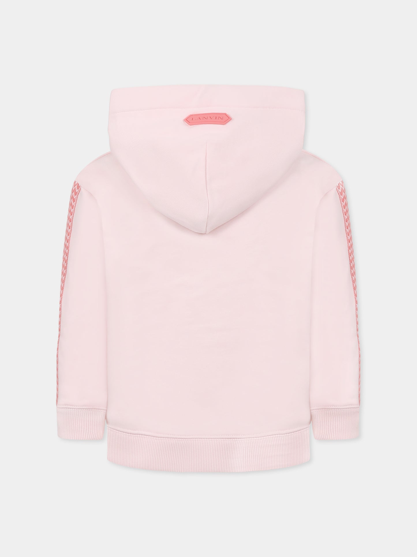 Sweat rose pour fille avec logo