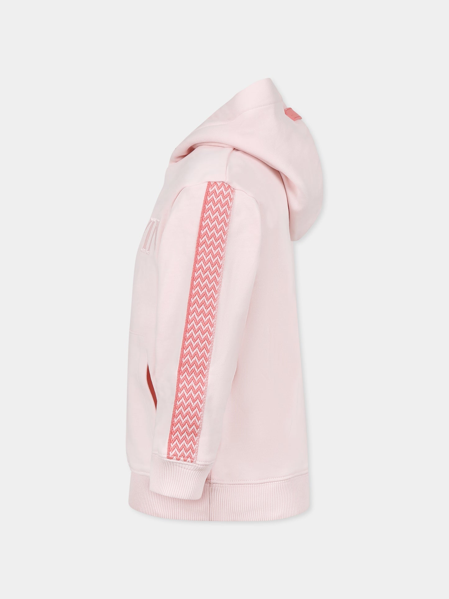 Sweat rose pour fille avec logo