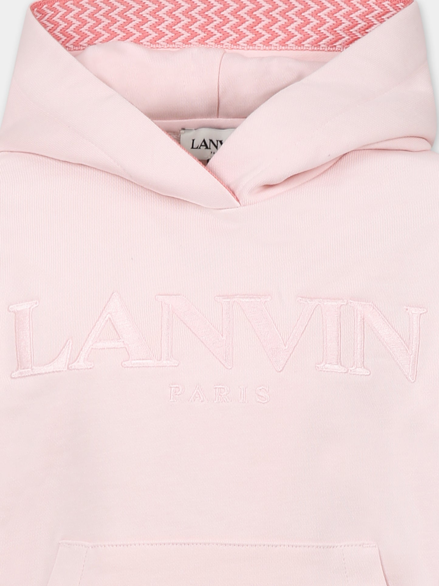 Sweat rose pour fille avec logo
