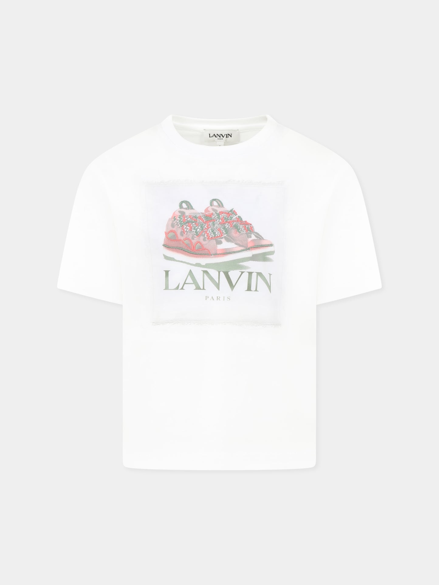 T-shirt blanc pour fille avec imprimé baskets