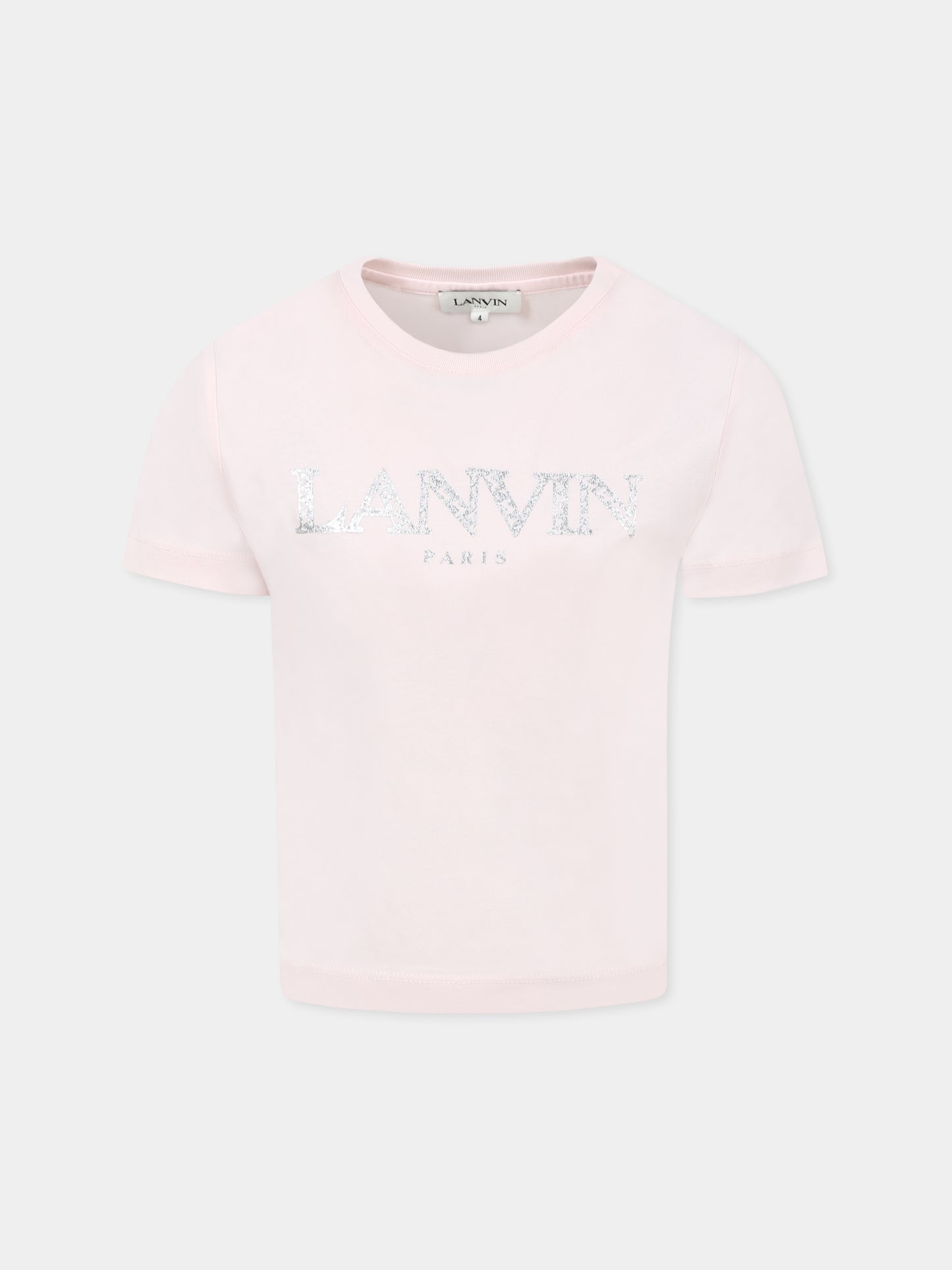 T-shirt rose pour fille avec logo