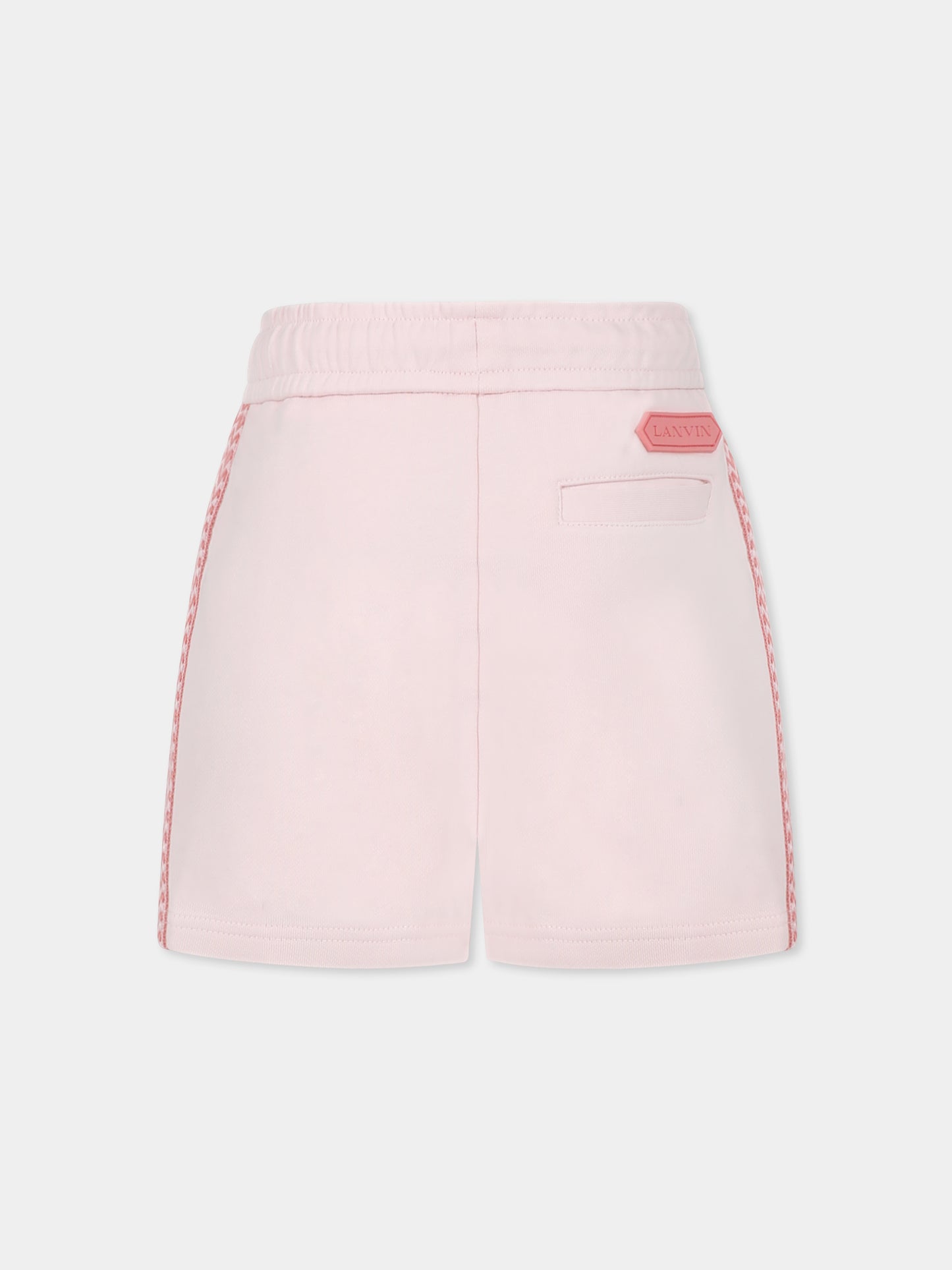 Short rose pour fille avec logo