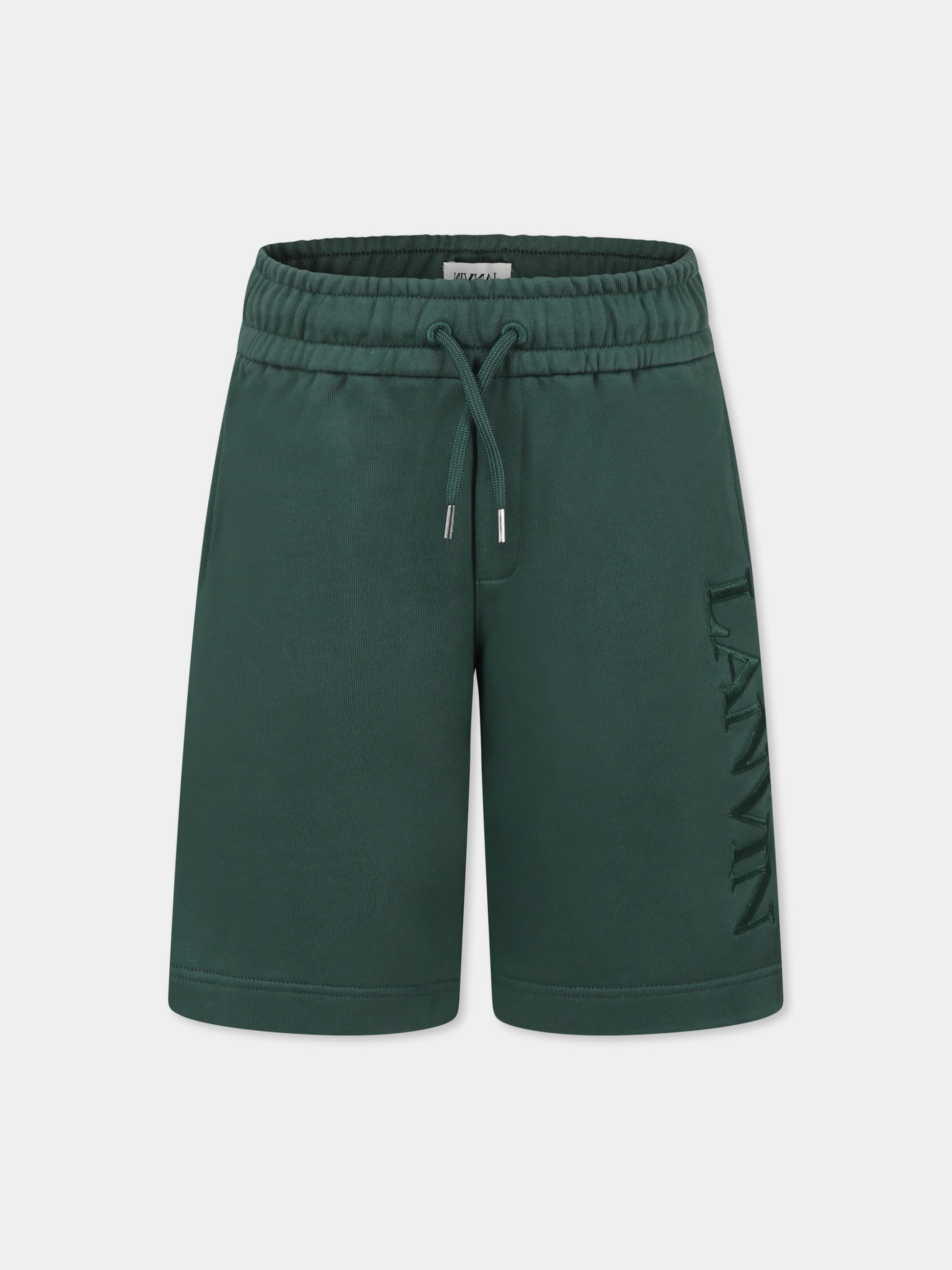 Shorts verde per bambino con logo,Lanvin Petite,N30229 722