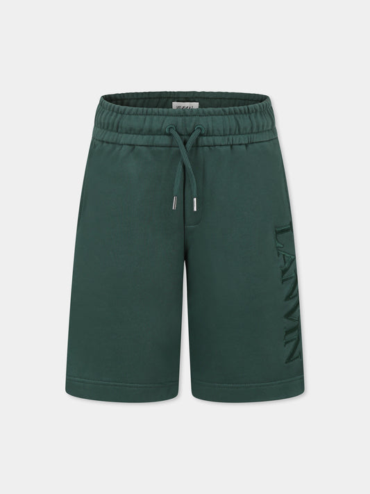 Shorts verde per bambino con logo,Lanvin Petite,N30229 722