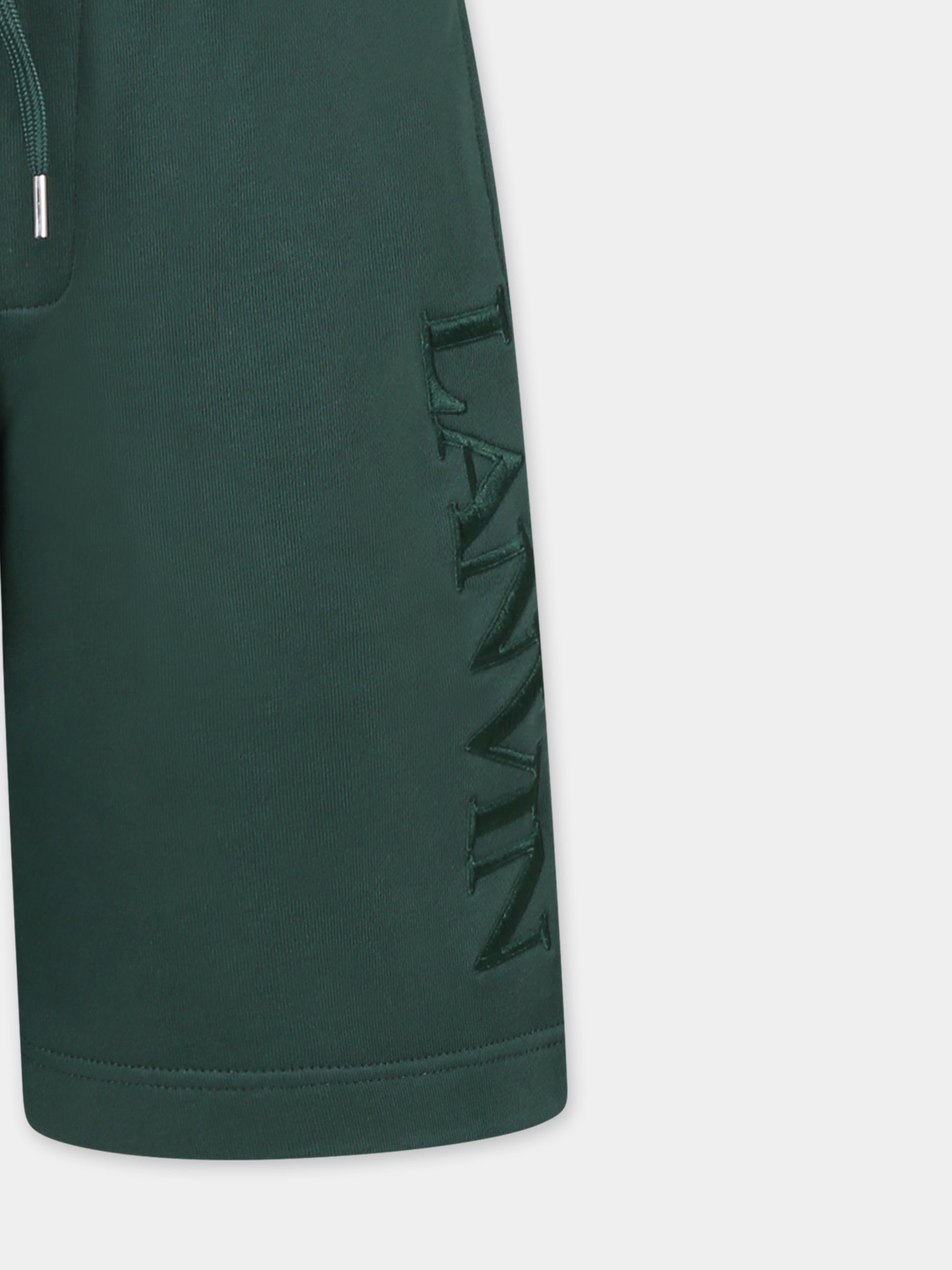 Shorts verde per bambino con logo,Lanvin Petite,N30229 722