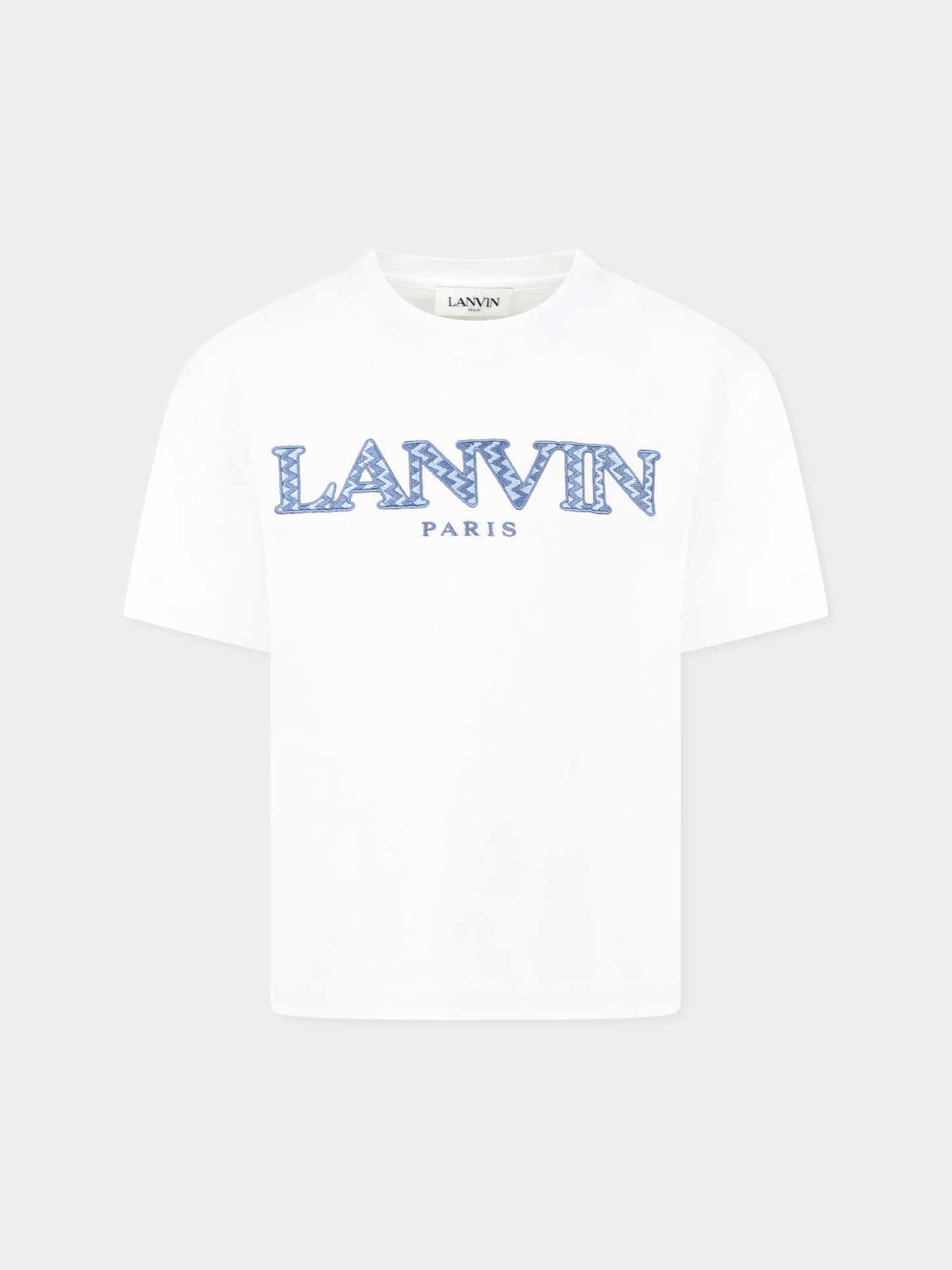 T-shirt blanc pour garçon avec logo