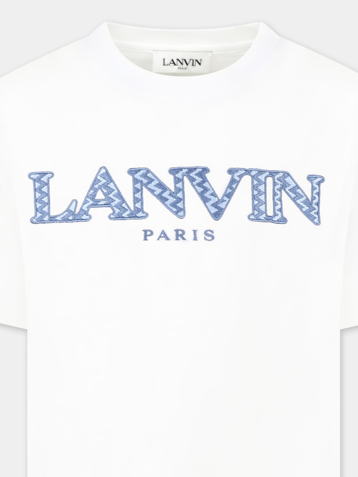 T-shirt blanc pour garçon avec logo