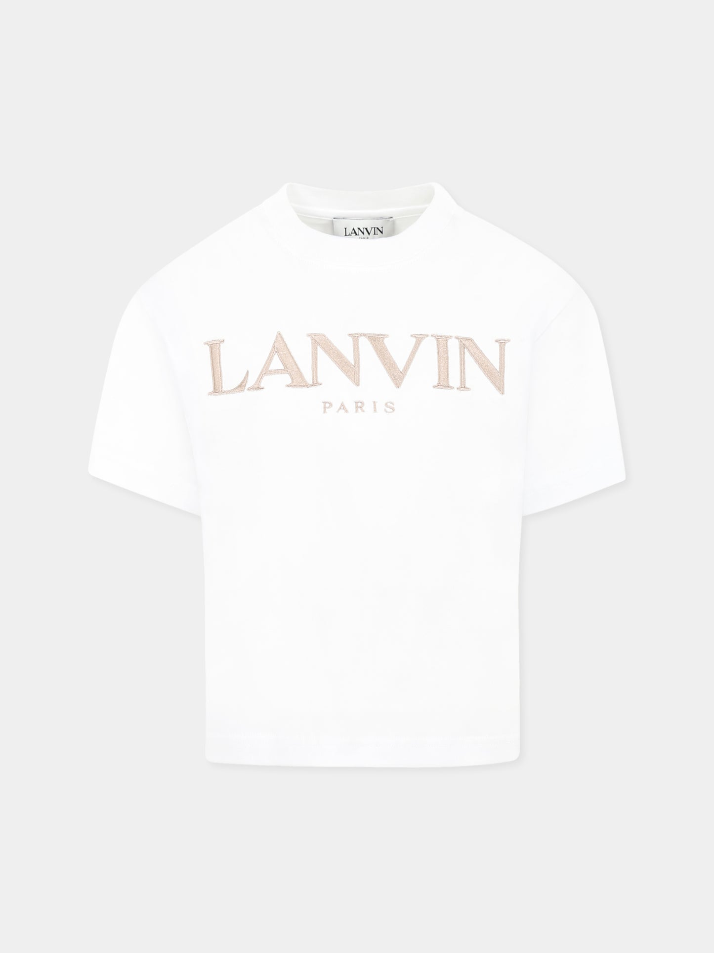 T-shirt blanc pour garçon avec logo